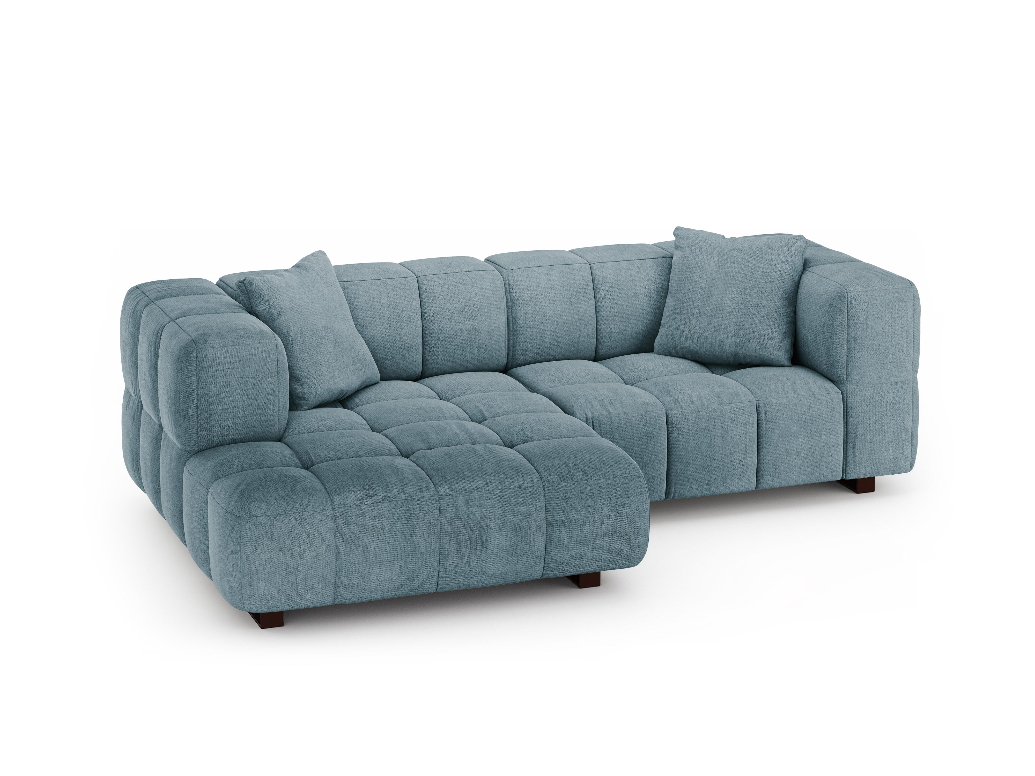 Left-facing corner sofa bed PUMA light blue