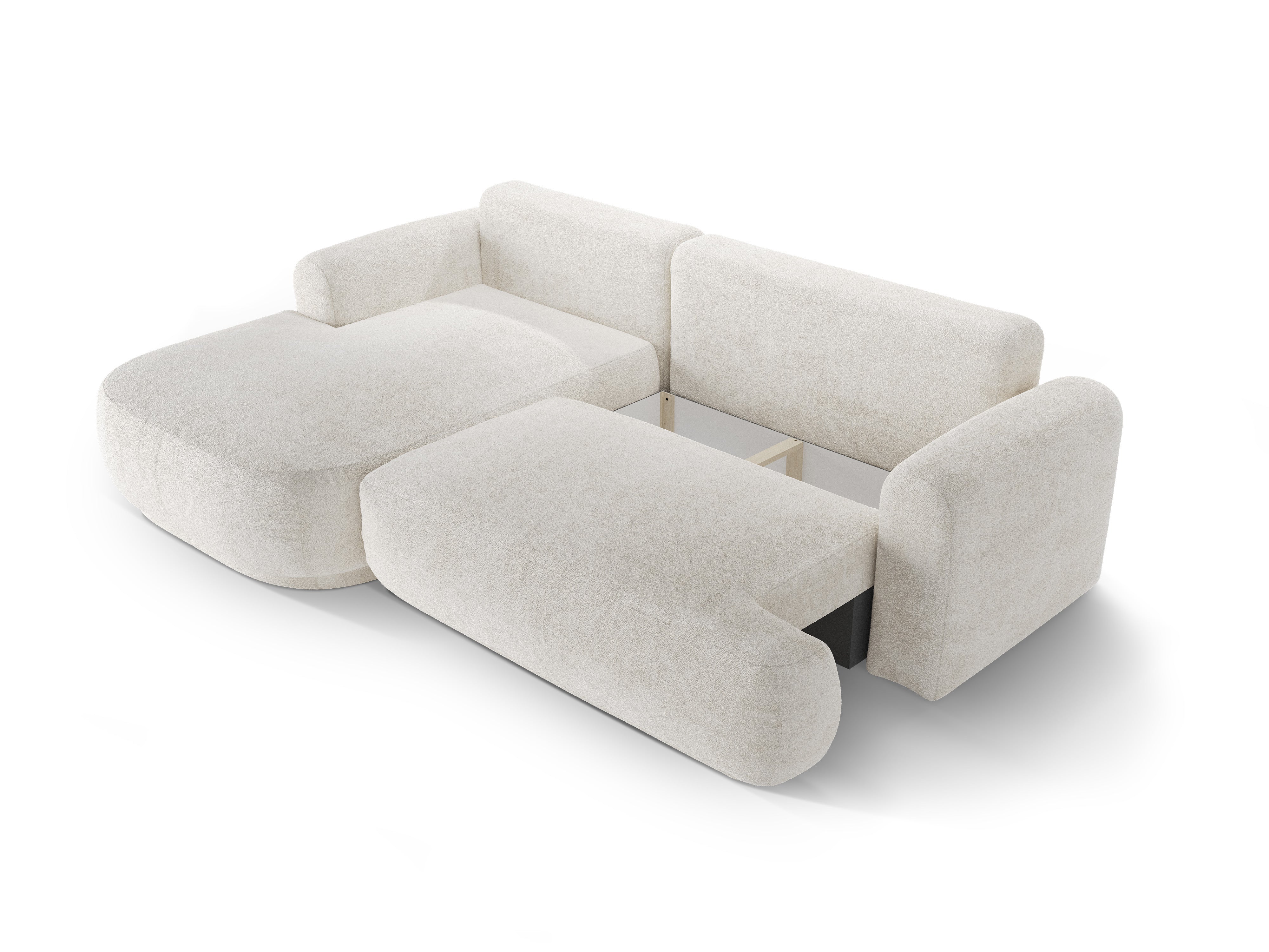 Left -sided corner with Ella light -beige boucle sleeping function
