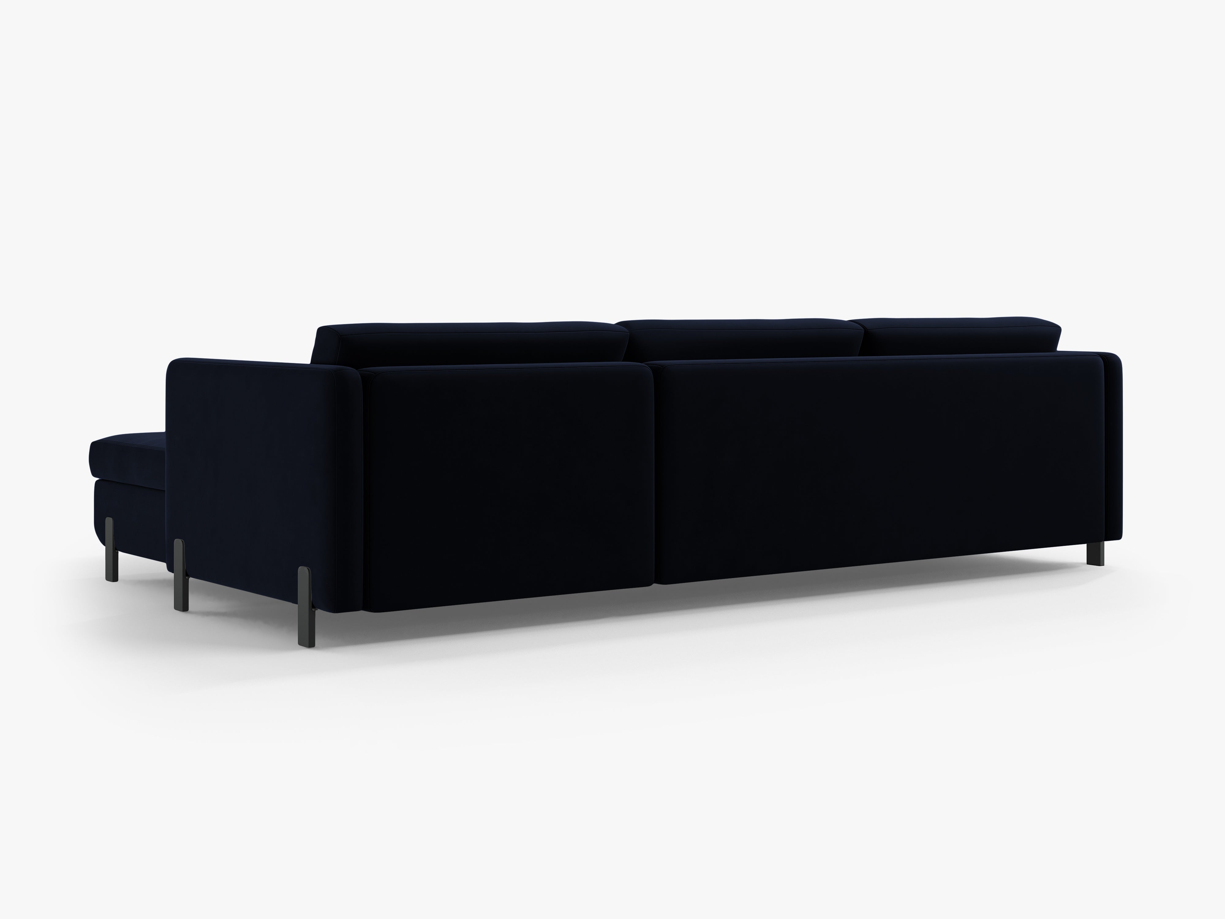 Left-facing velvet corner sofa with sleeping function GLORIA royal blue