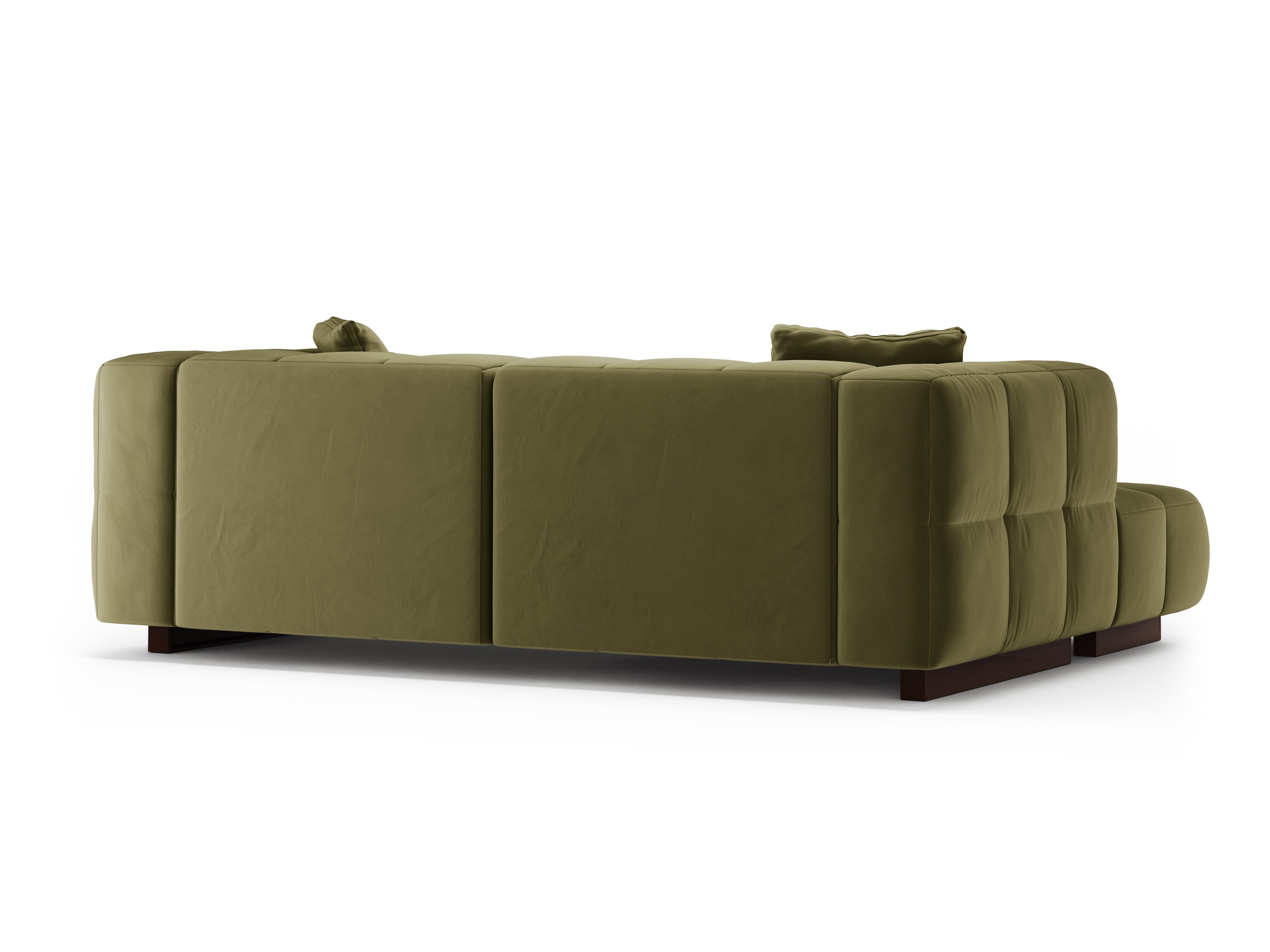 Green Left-Hand Velvet Corner Sofa with Sleeping Function PUMA