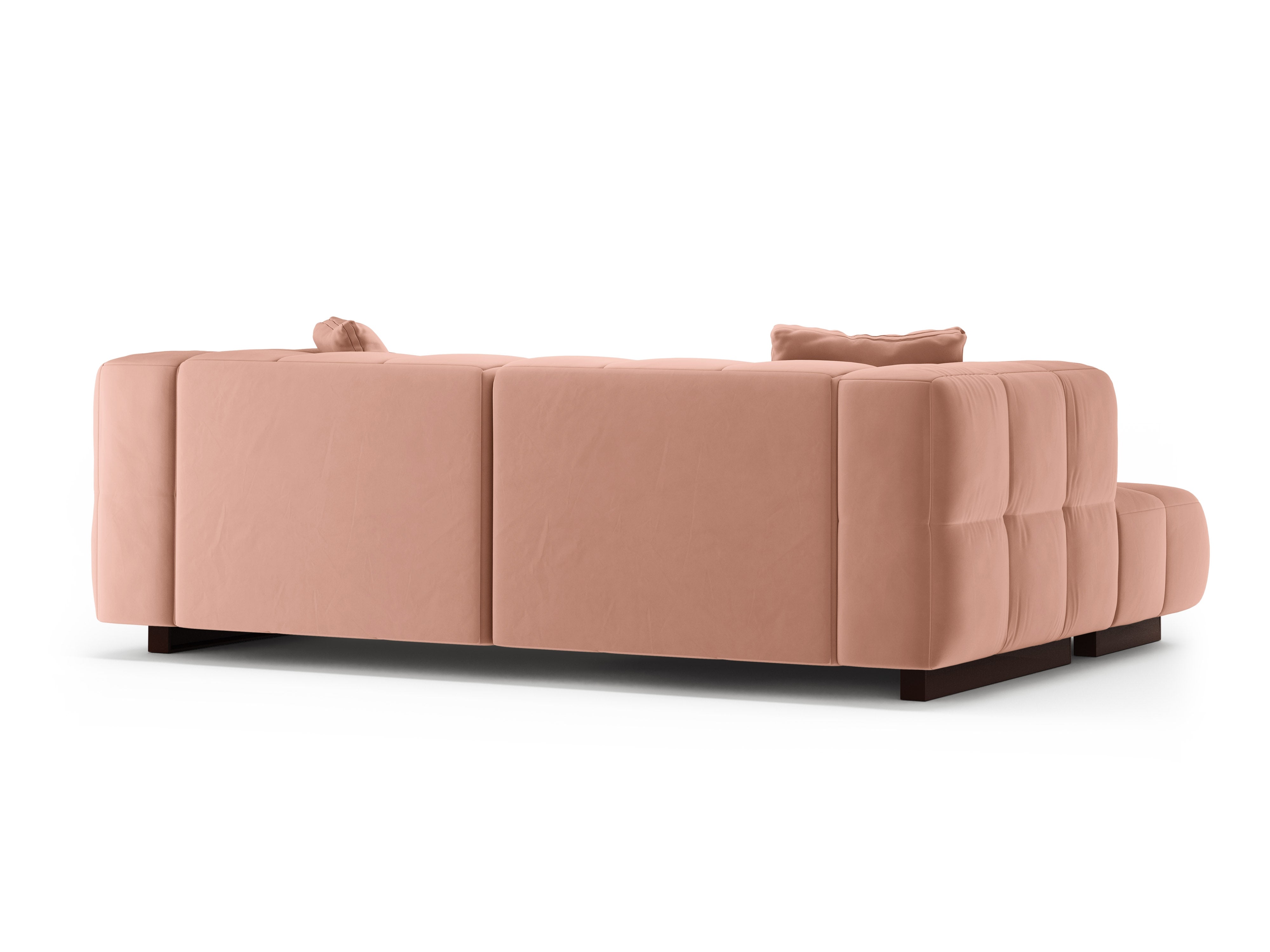 Left-facing velvet corner sofa bed PUMA pink