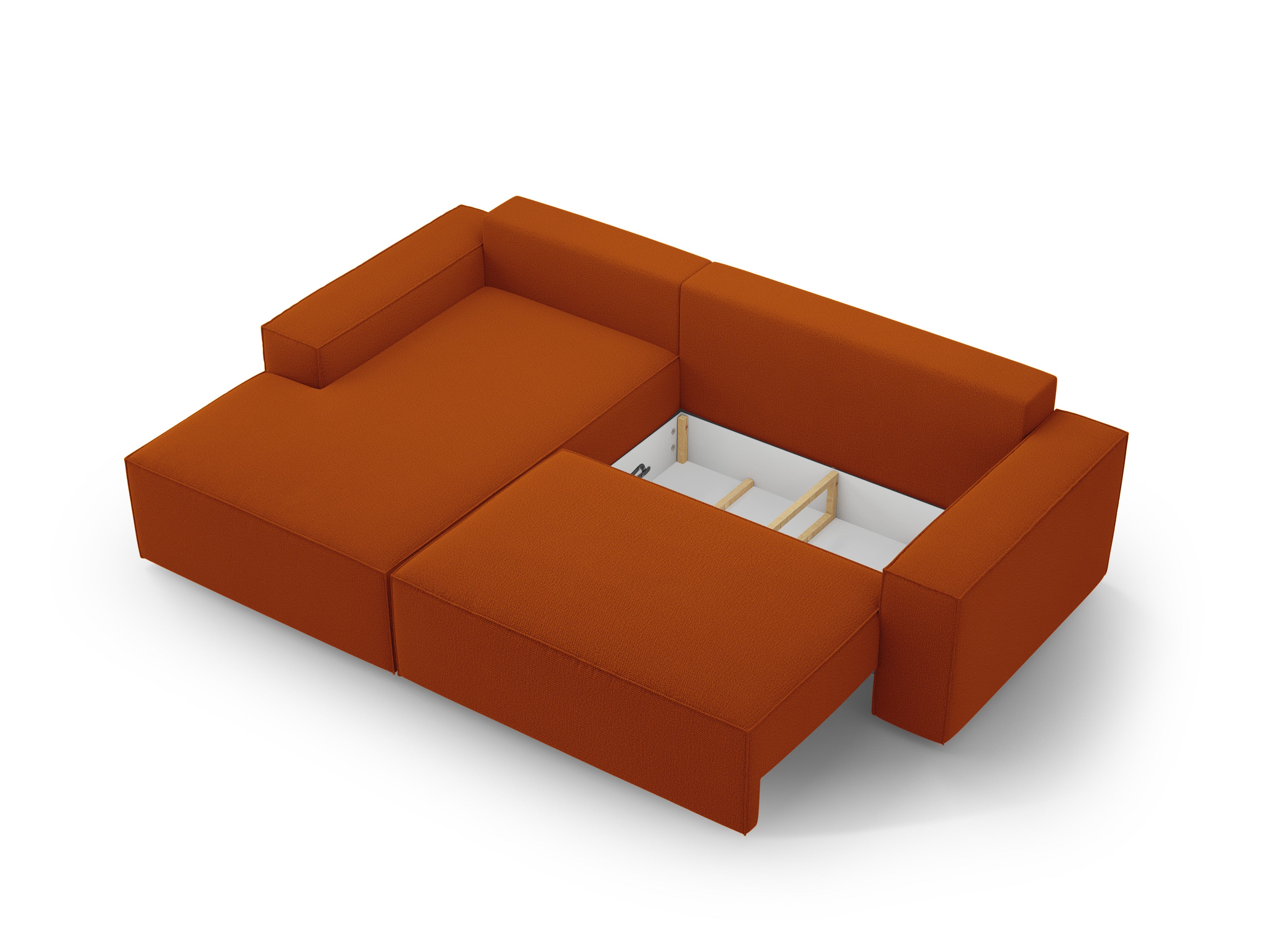 Left-sided corner sofa bed JODIE terracotta