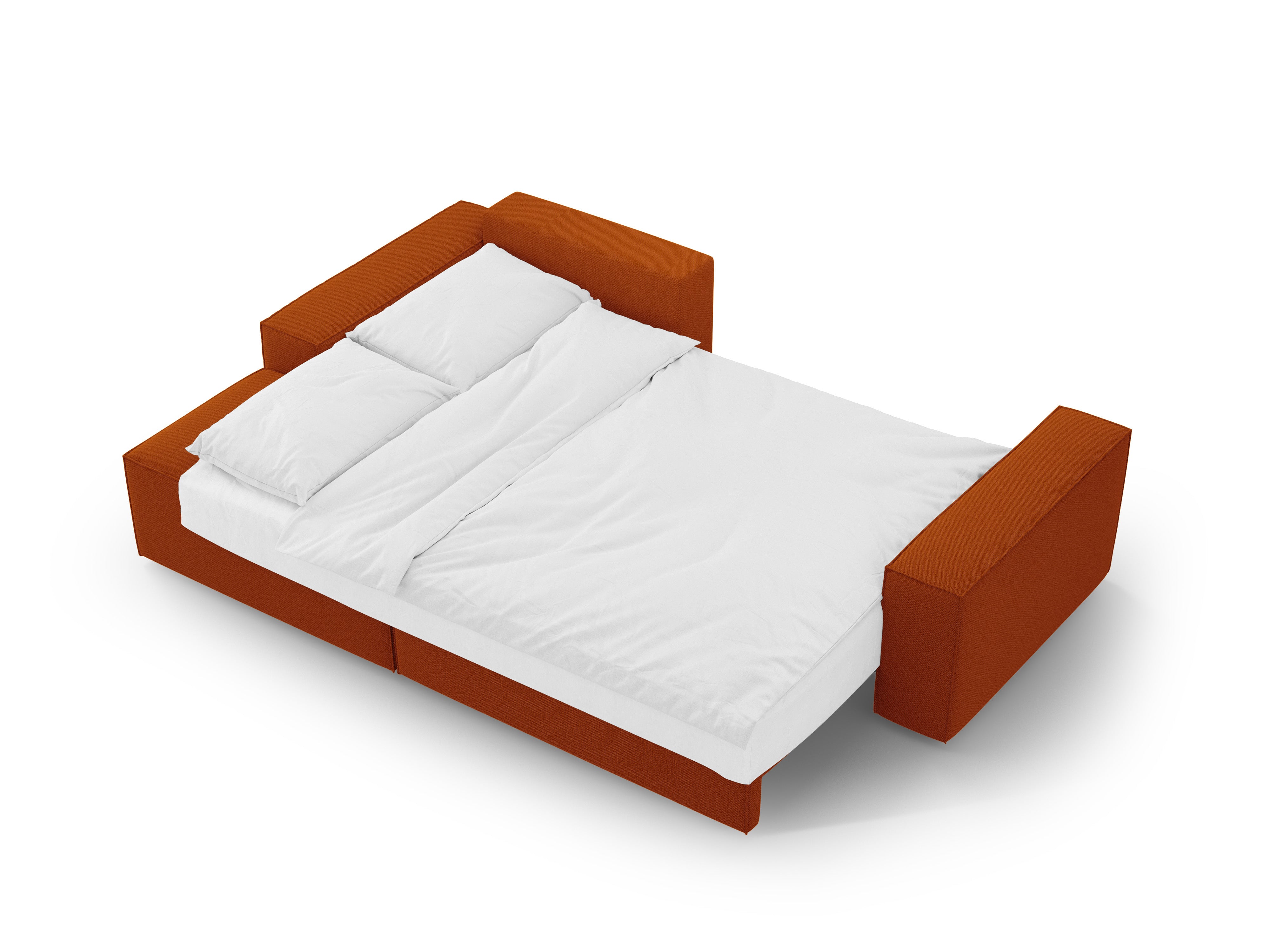 Left-sided corner sofa bed JODIE terracotta
