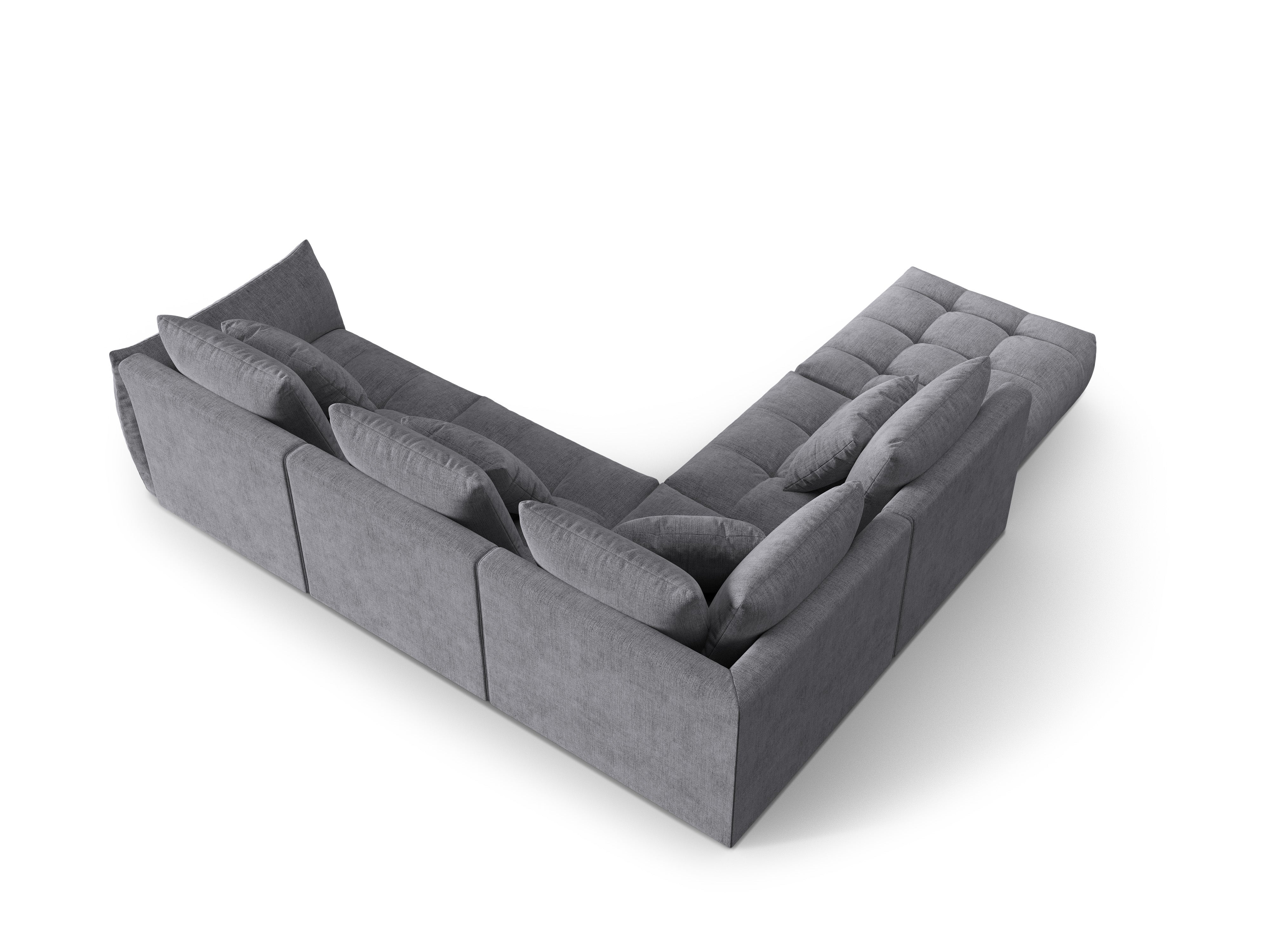4-seater left-facing modular corner sofa BLOOM gray chenille