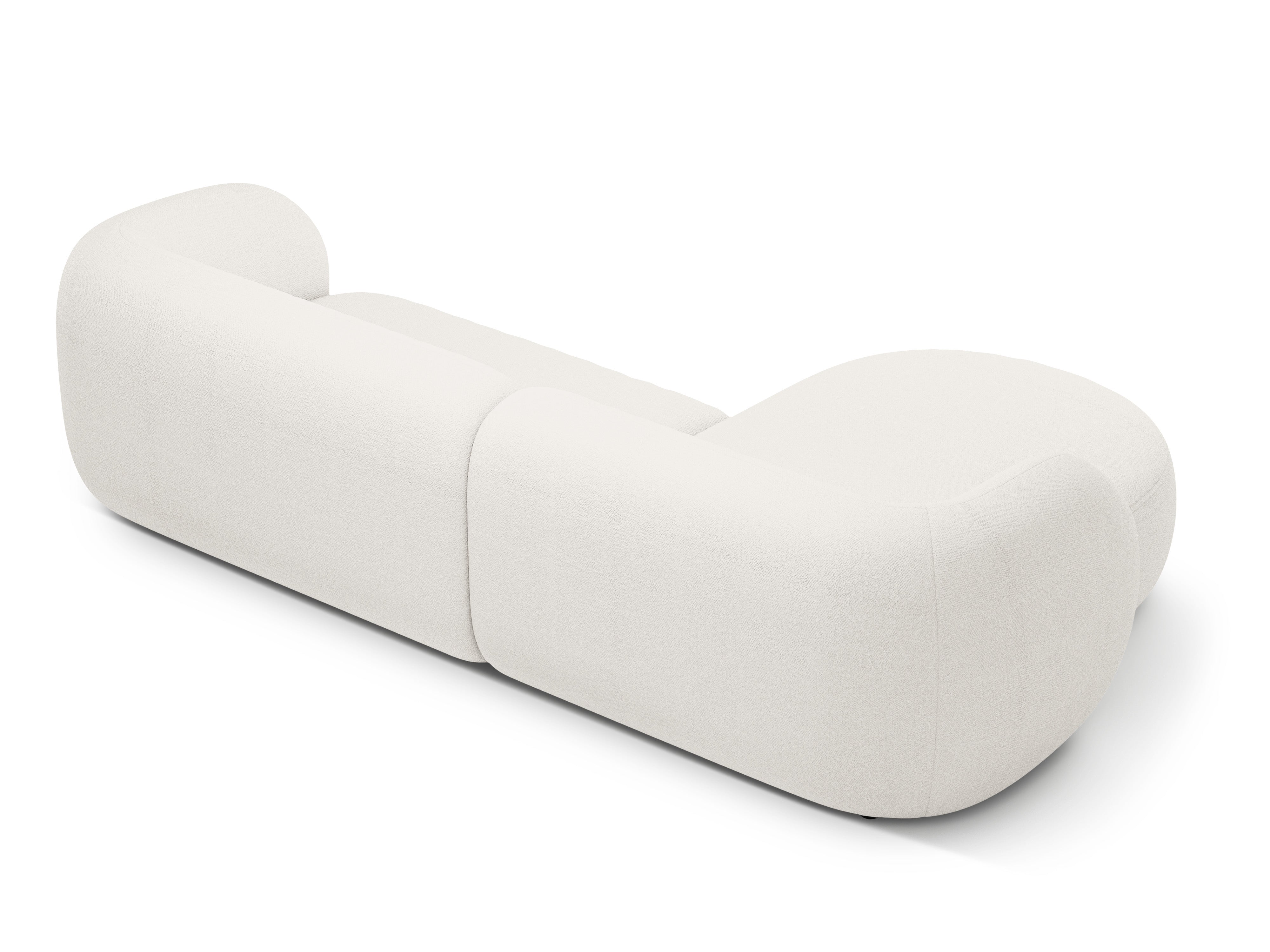 Left-facing 3-seater sofa KATE white boucle