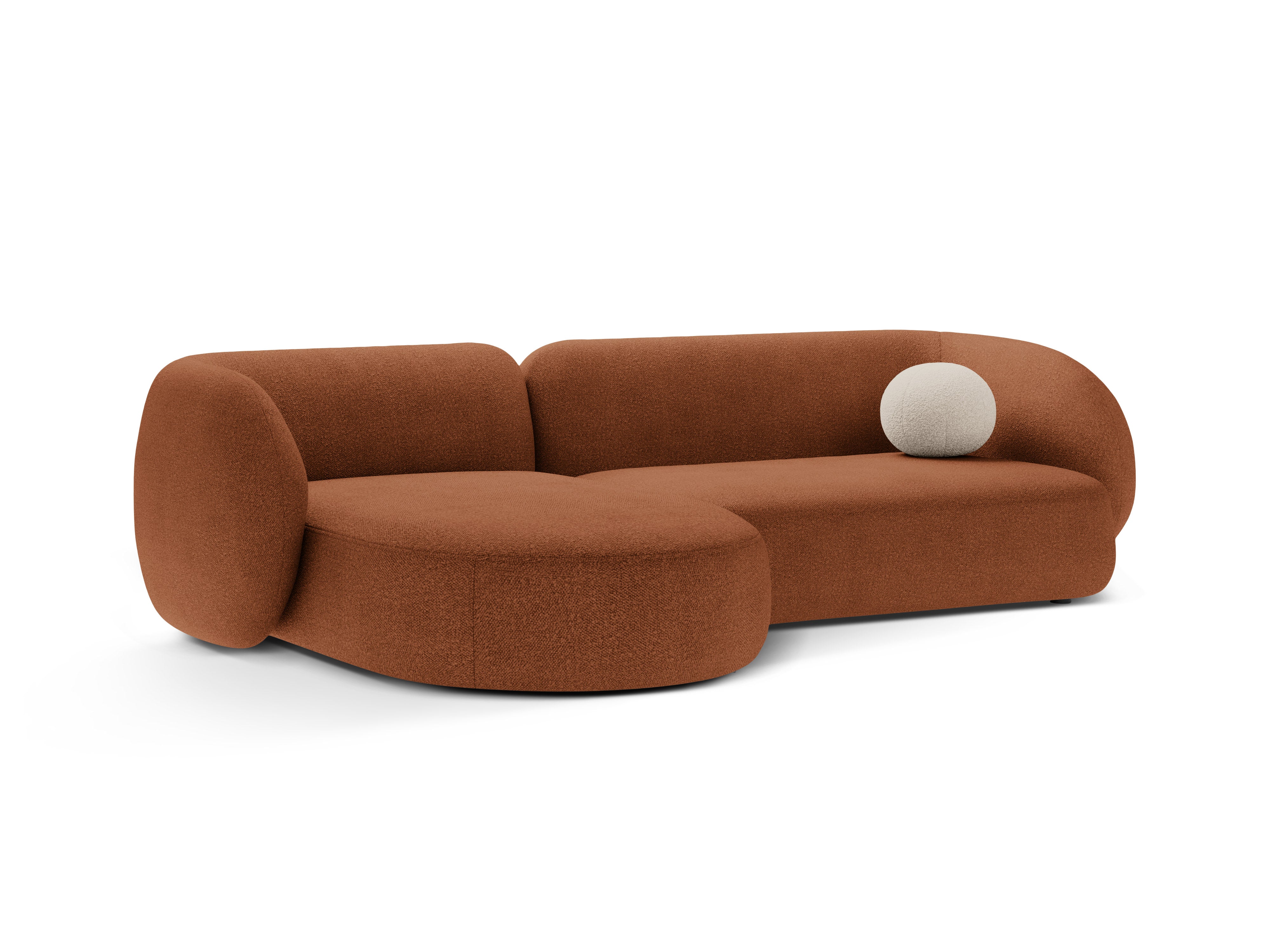 Narożnik lewostronny 3-osobowy KATE terracotta boucle – Micadoni