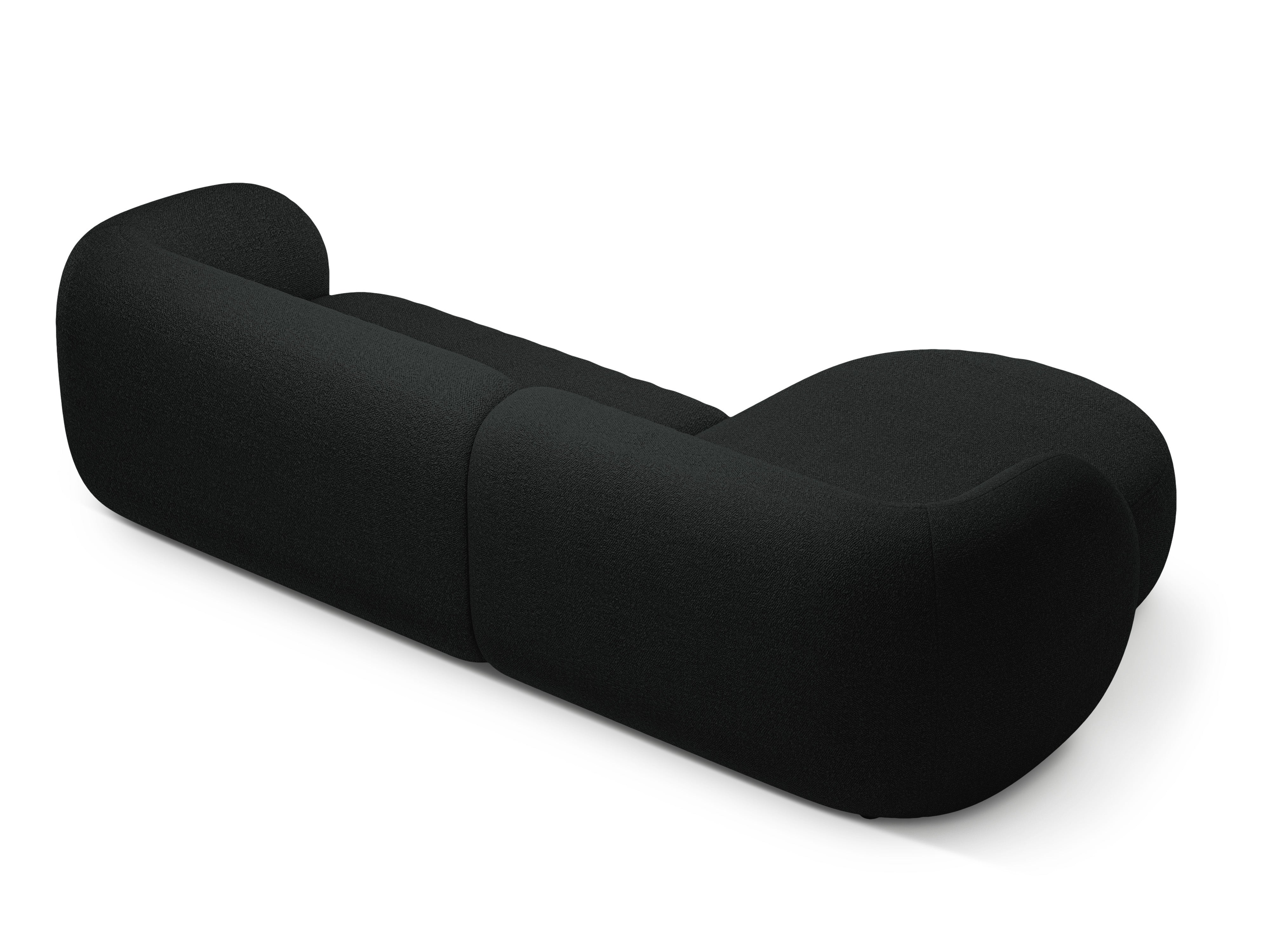 Rohová sedačka ľavostranná 3-miestna KATE čierna boucle