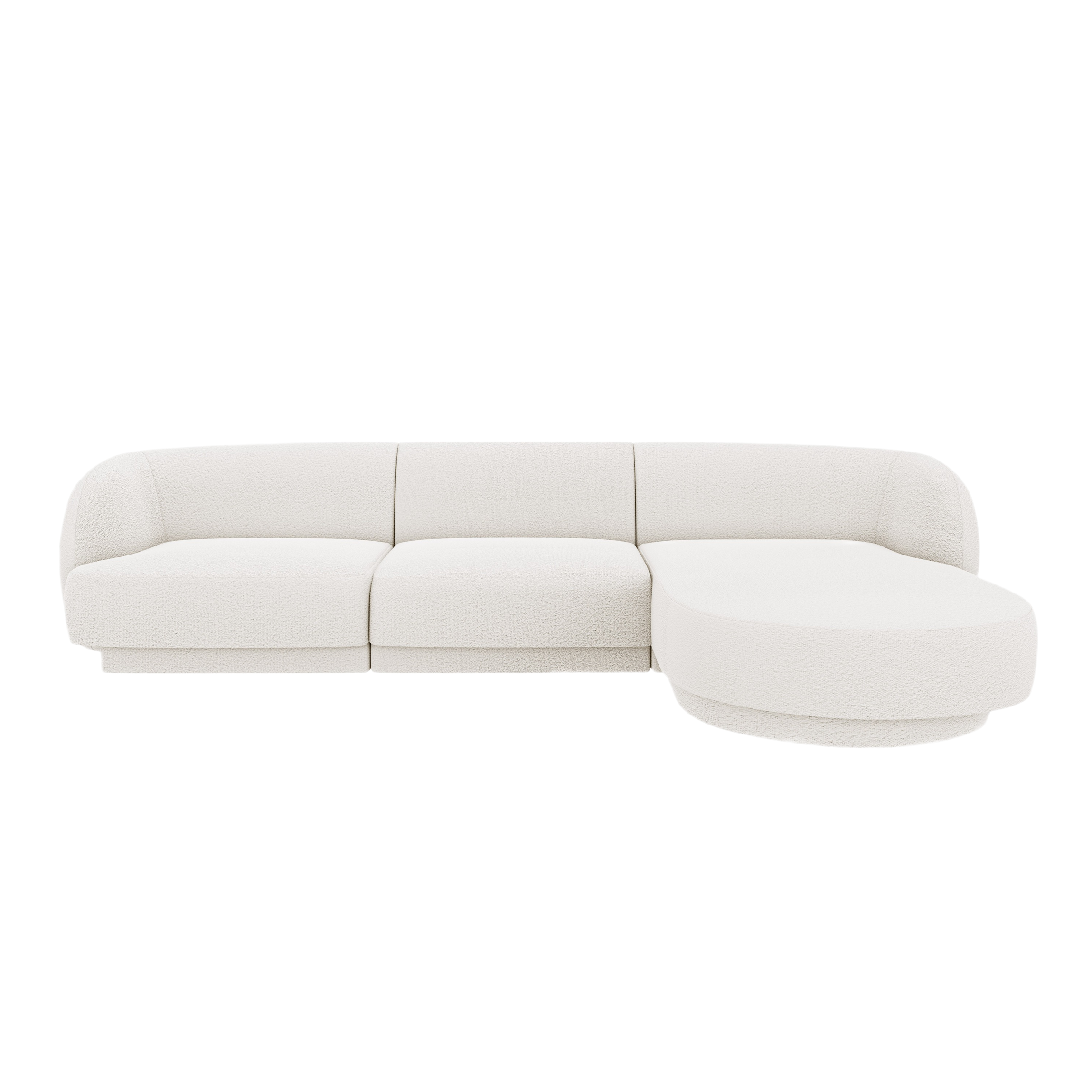 4-seater right-facing corner sofa MILEY white boucle