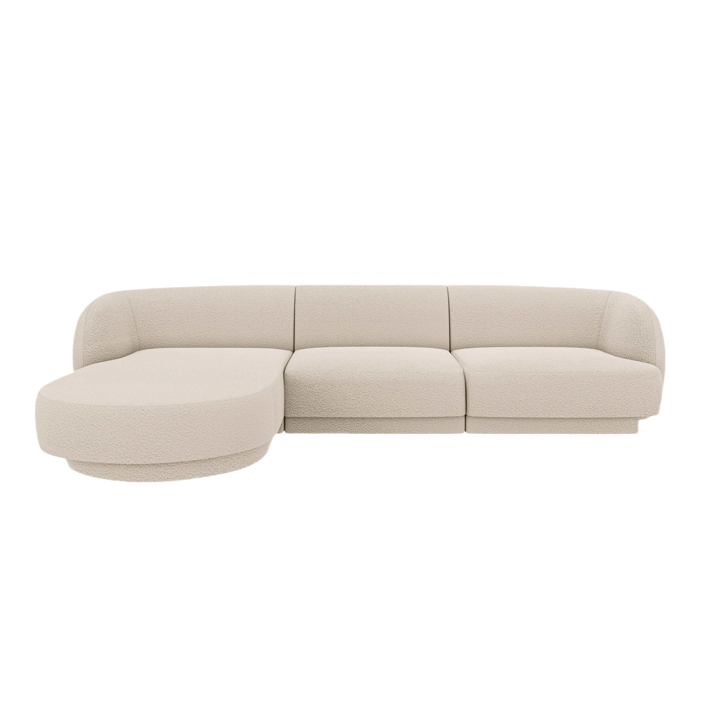 4-seater left-facing corner sofa MILEY beige boucle