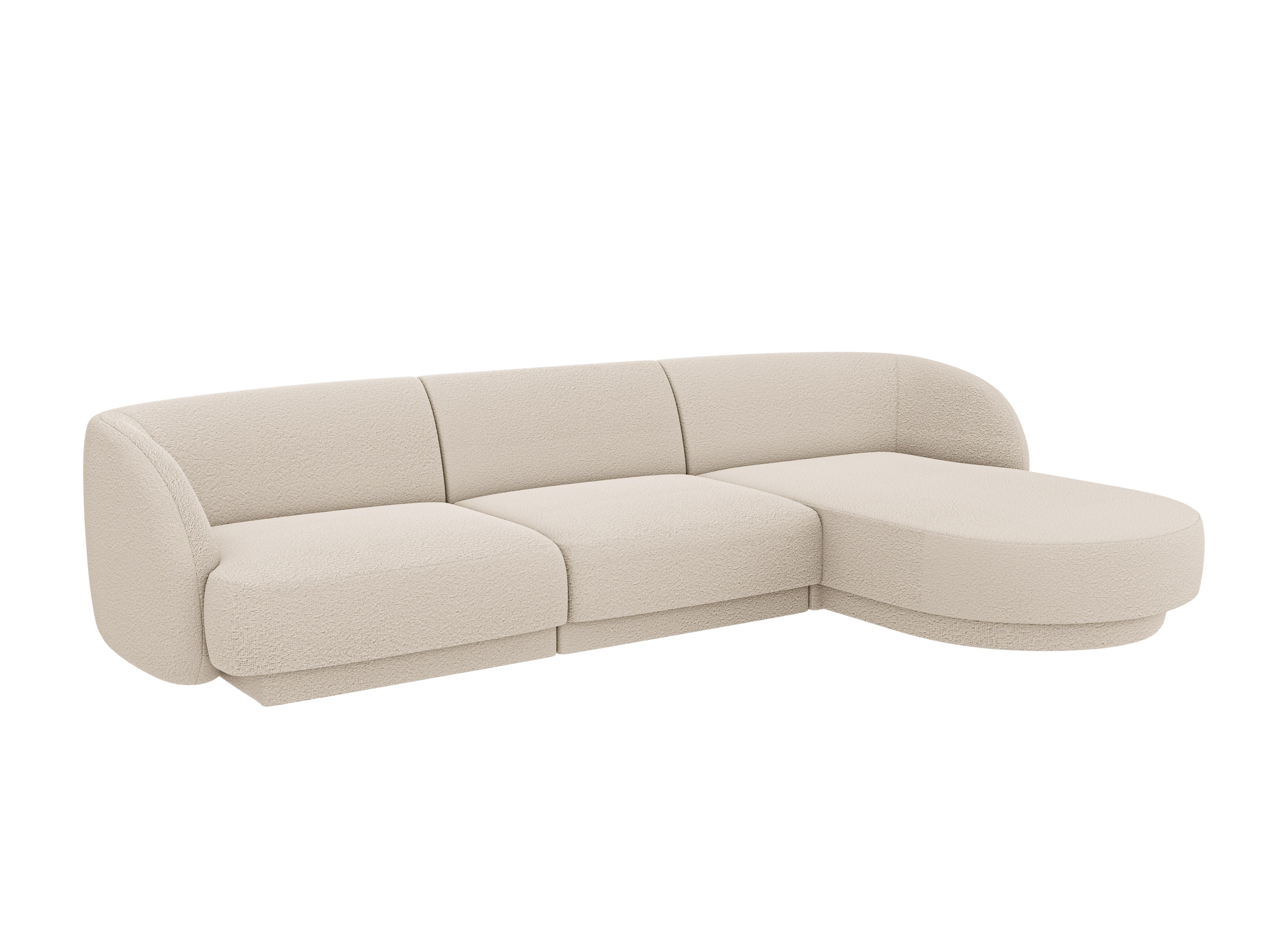 4-seater right-facing corner sofa MILEY beige boucle