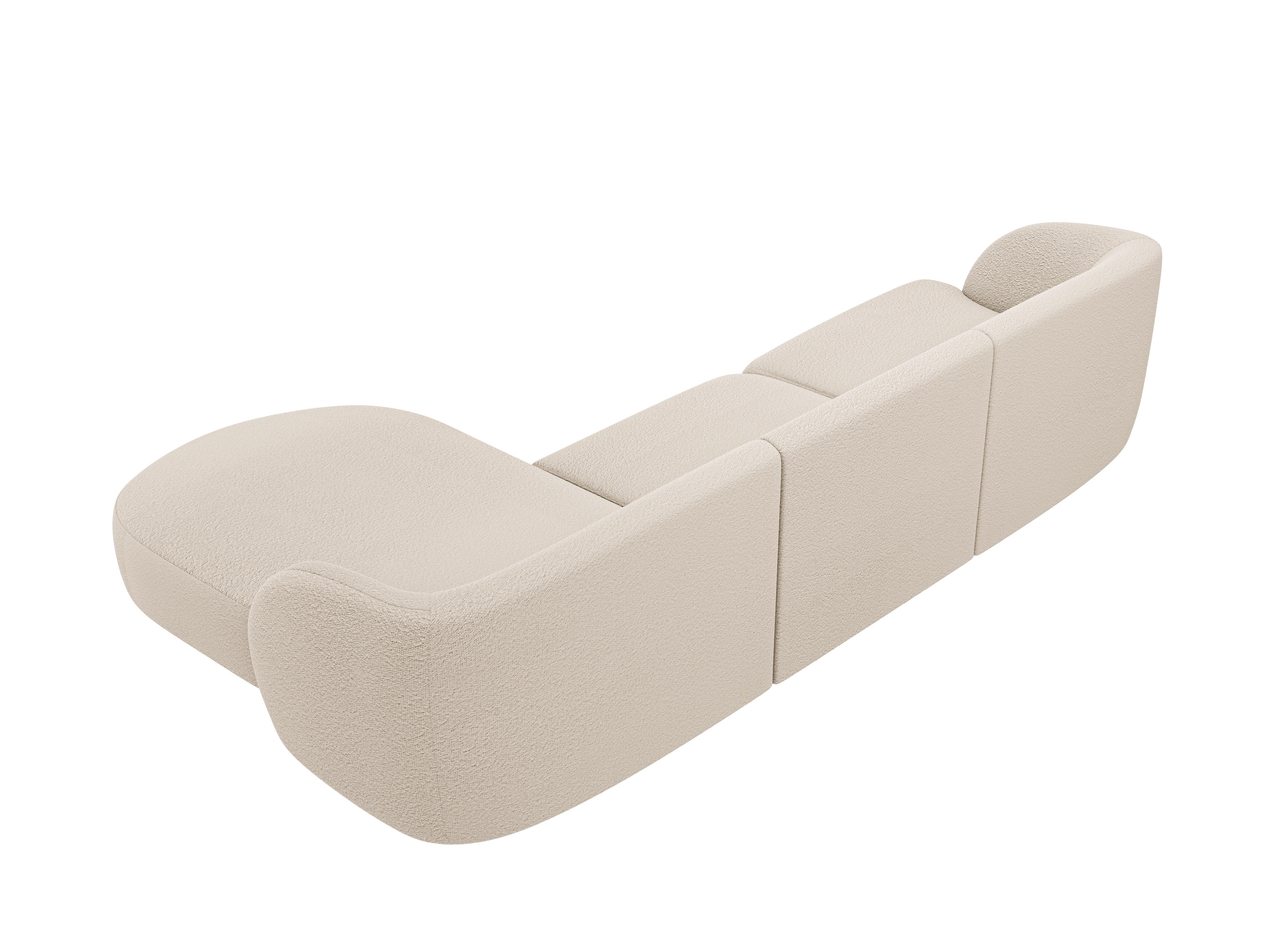 4-seater right-facing corner sofa MILEY beige boucle