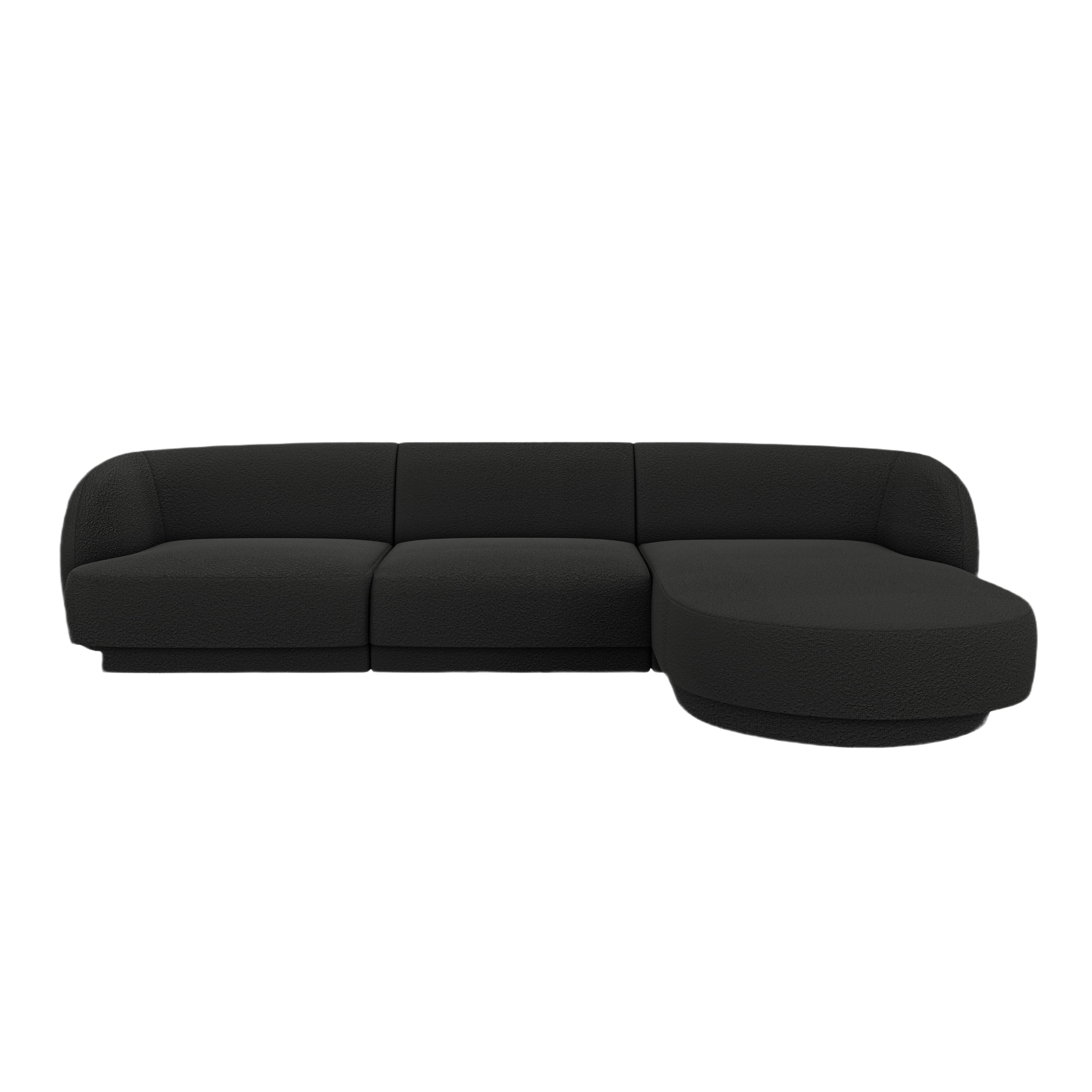 4-seater right-facing corner sofa MILEY black boucle