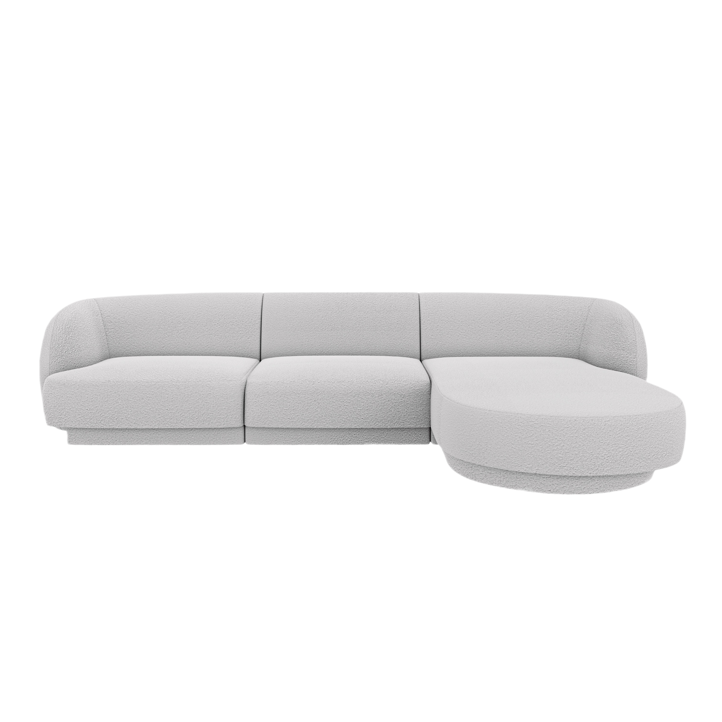 4-seater right-facing corner sofa MILEY light gray boucle