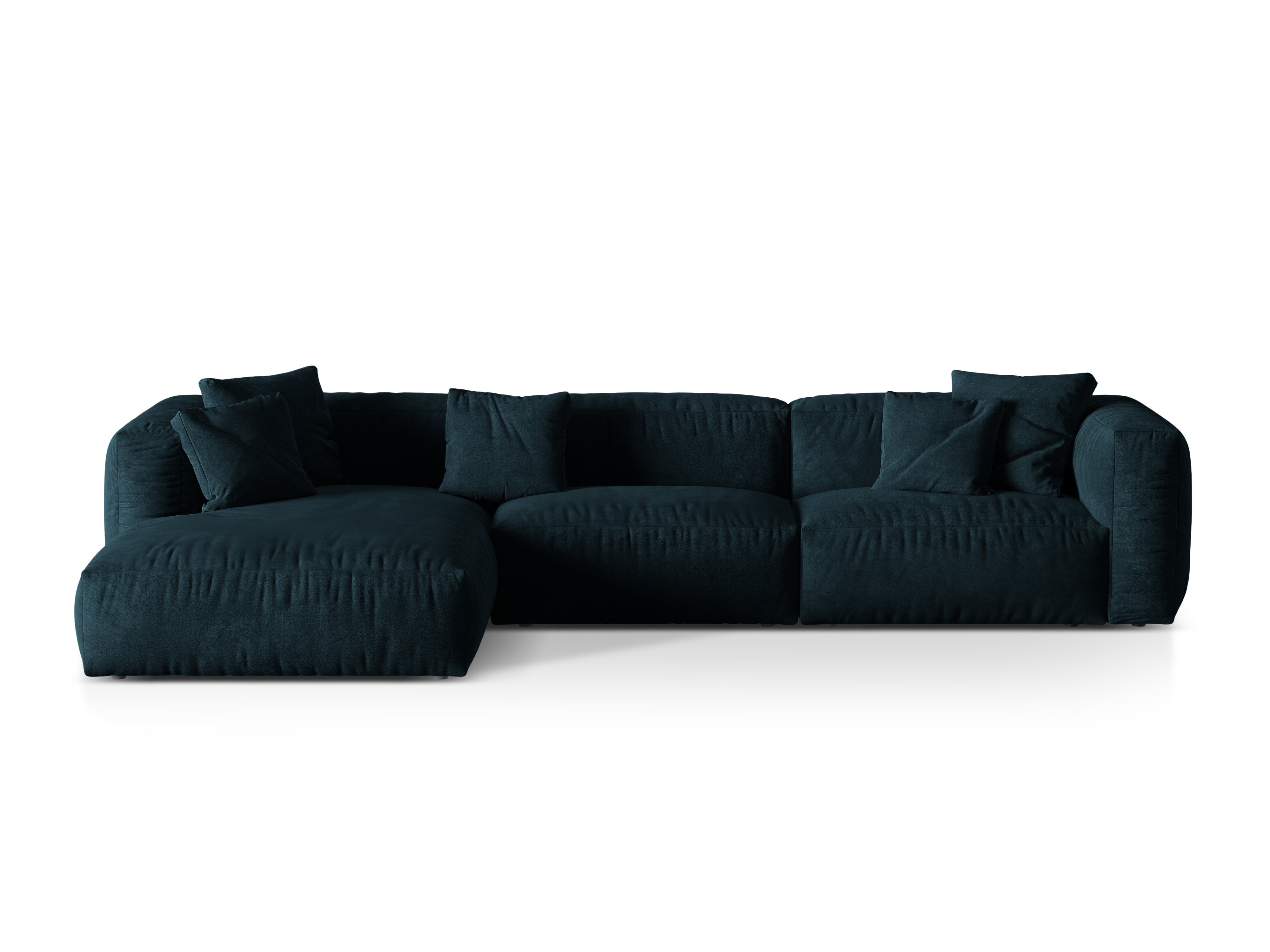 Left-handed velvet 3-seater Martin Petrol Martin