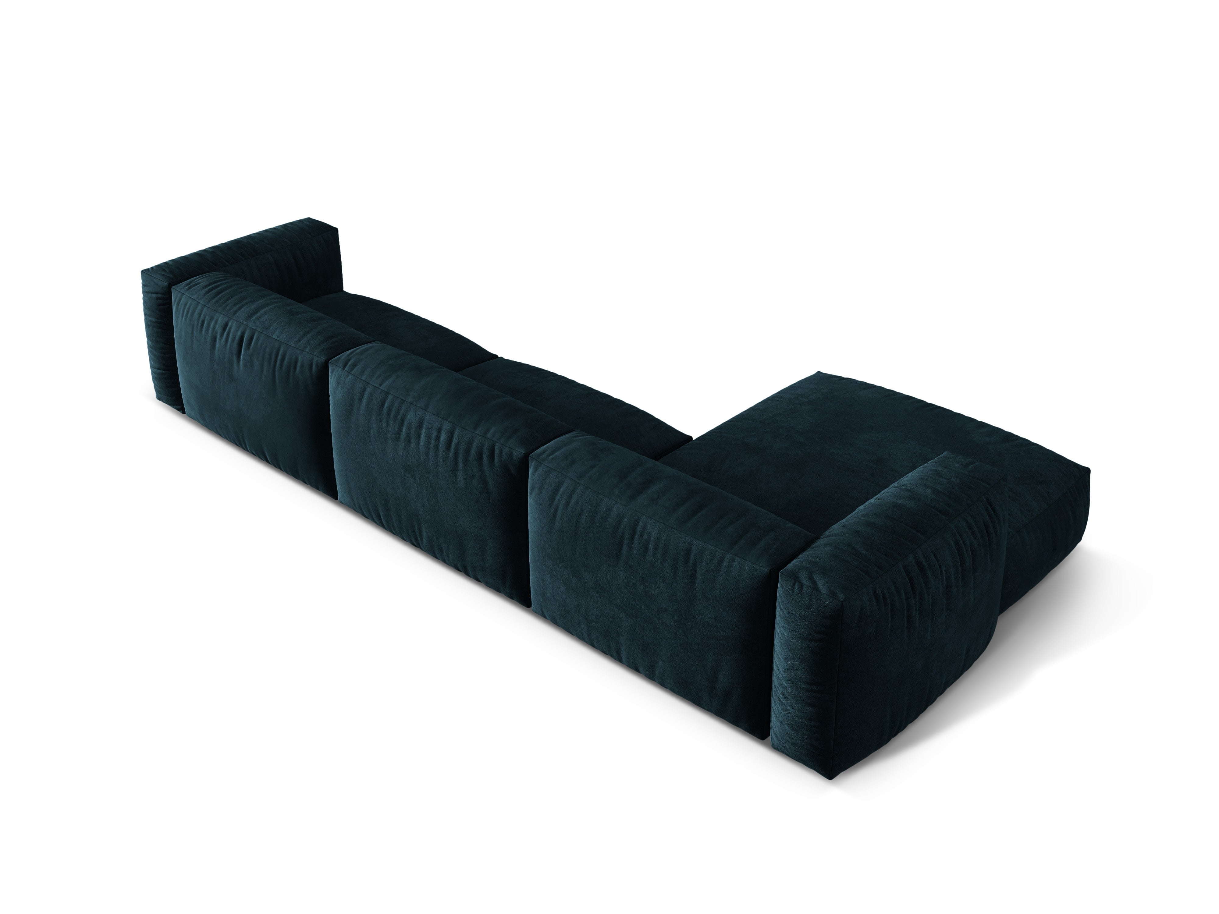 Left-handed velvet 3-seater Martin Petrol Martin