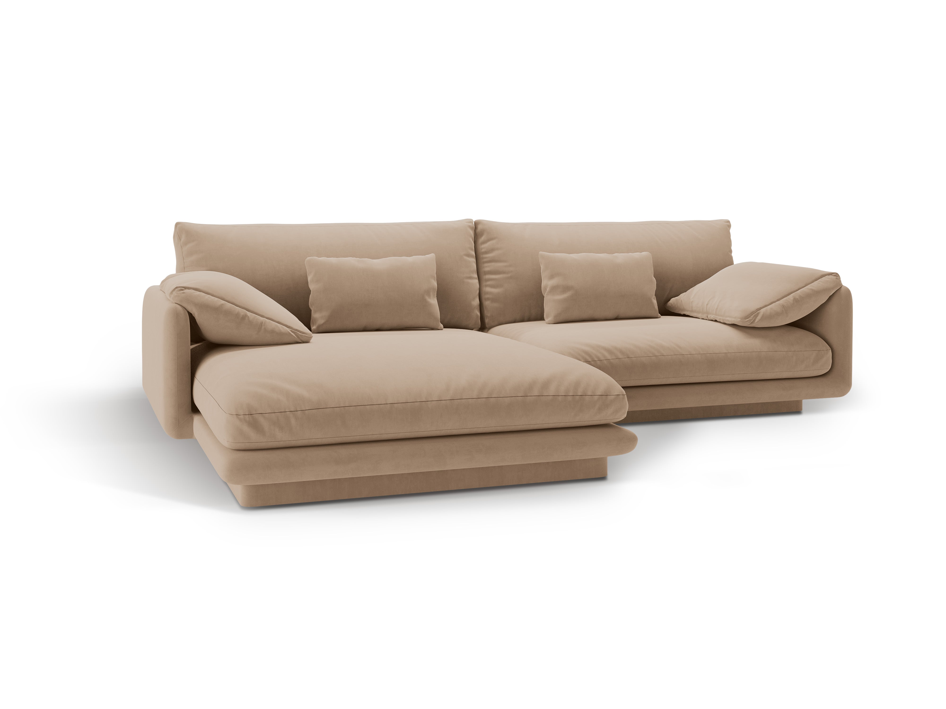 Velvet corner of 4-person left-sided sand torino