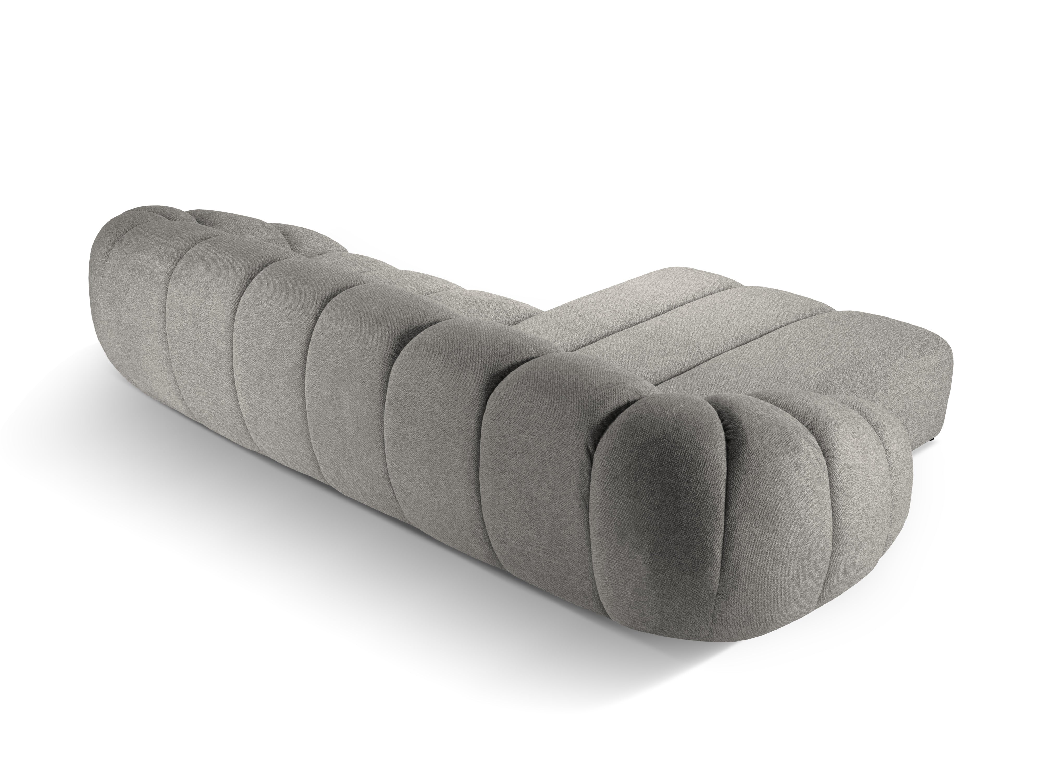 Rohová sedačka pre 4 osoby ľavostranná DIANA svetlosivý šenil