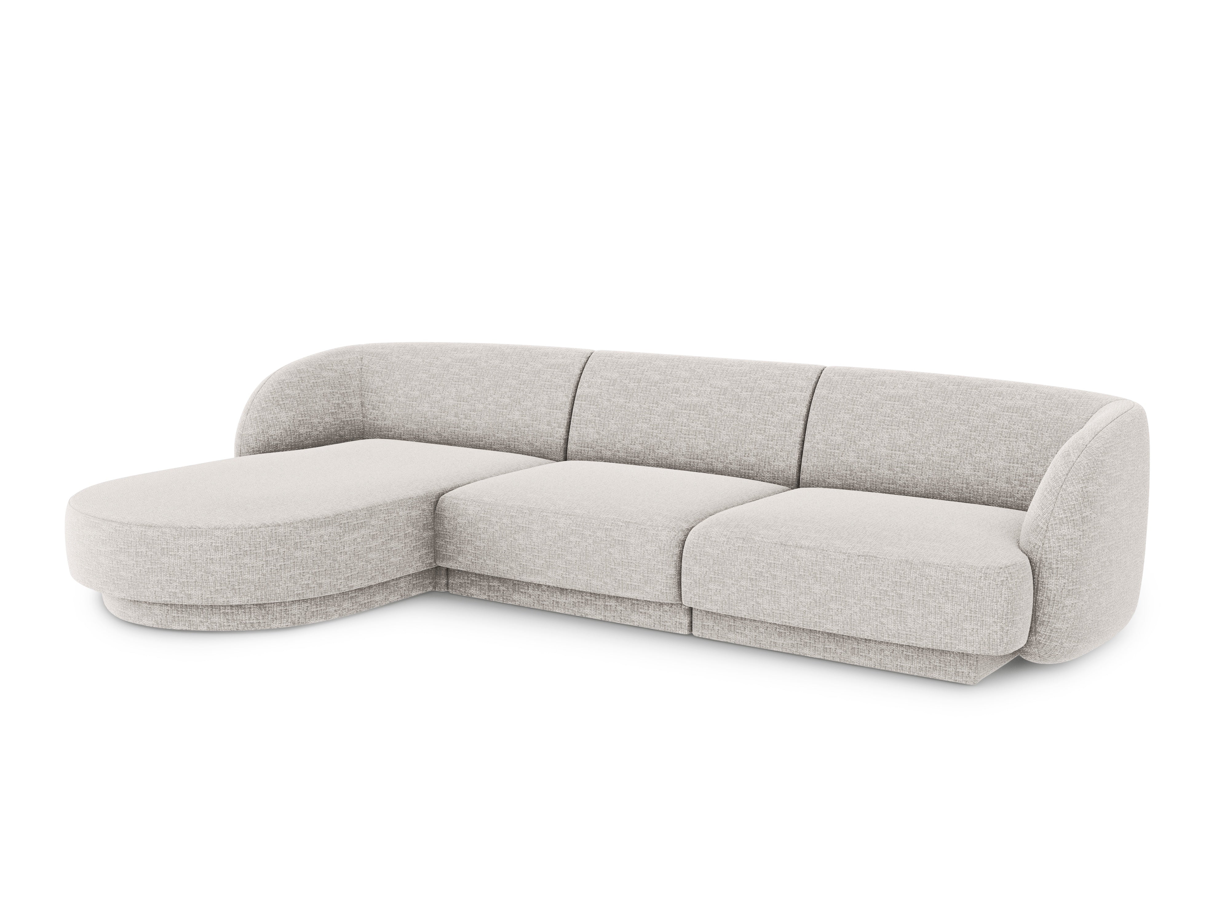 4-seater left-facing corner sofa MILEY gray chenille
