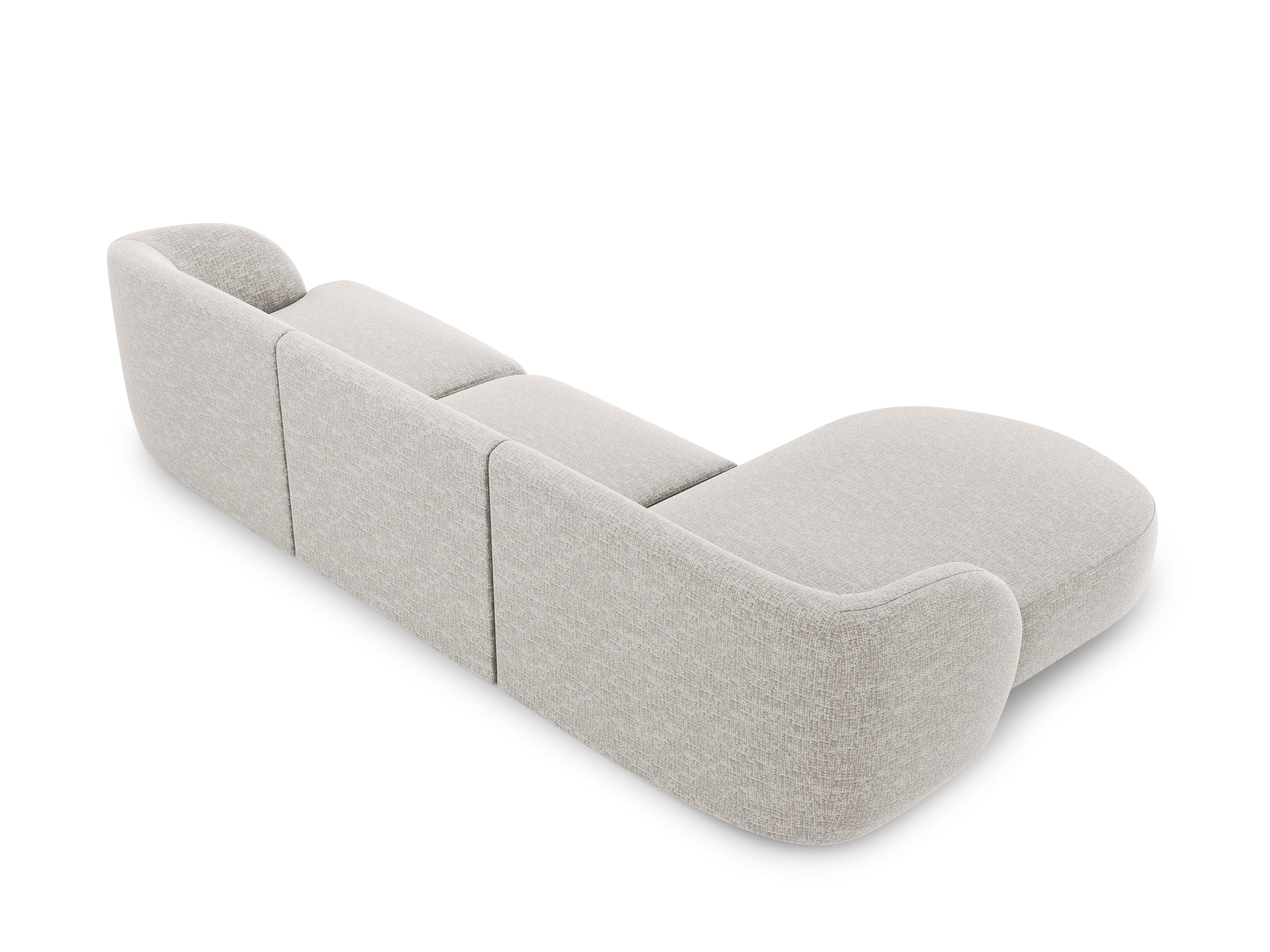 4-seater left-facing corner sofa MILEY gray chenille