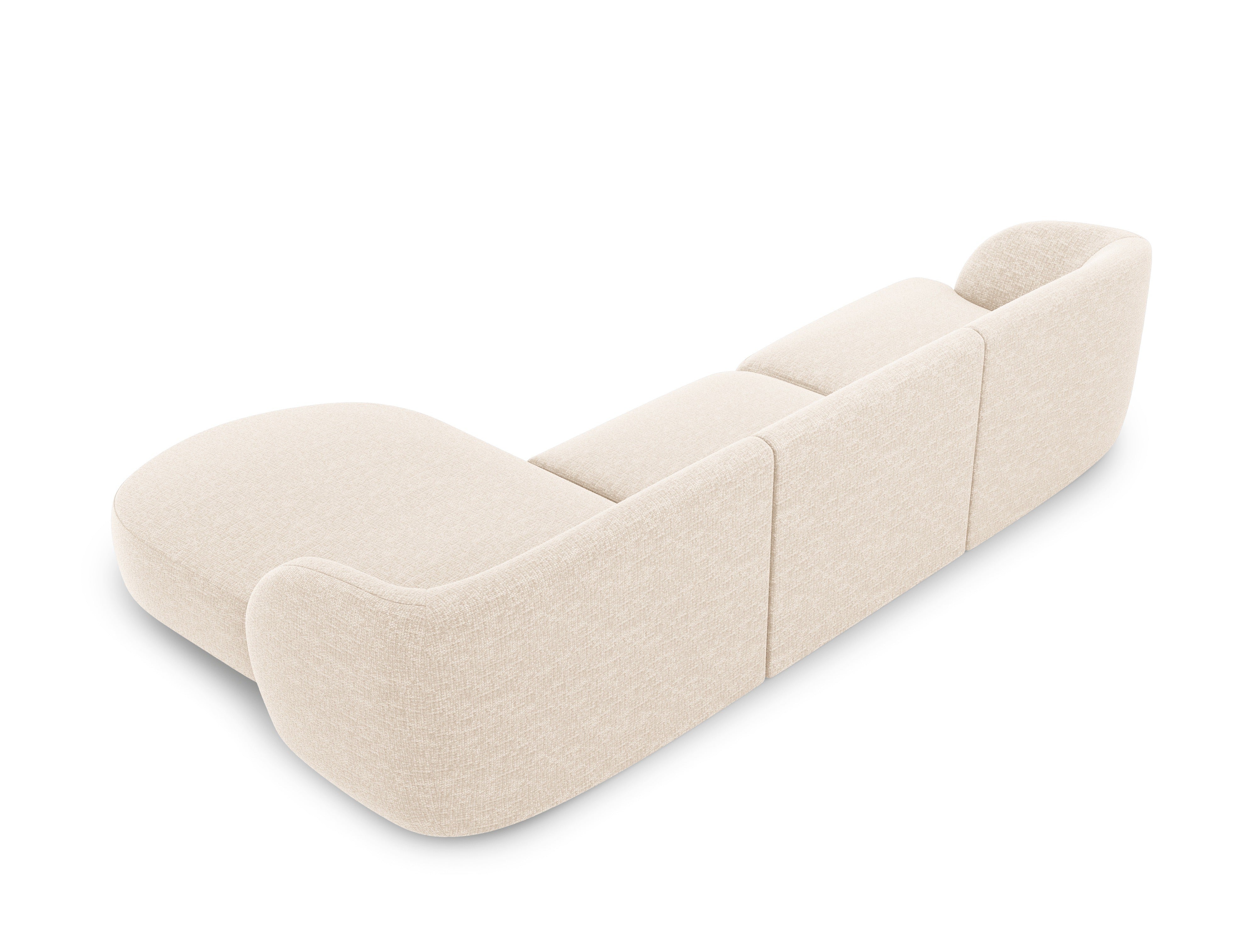 4-seater right-facing corner sofa MILEY ivory chenille
