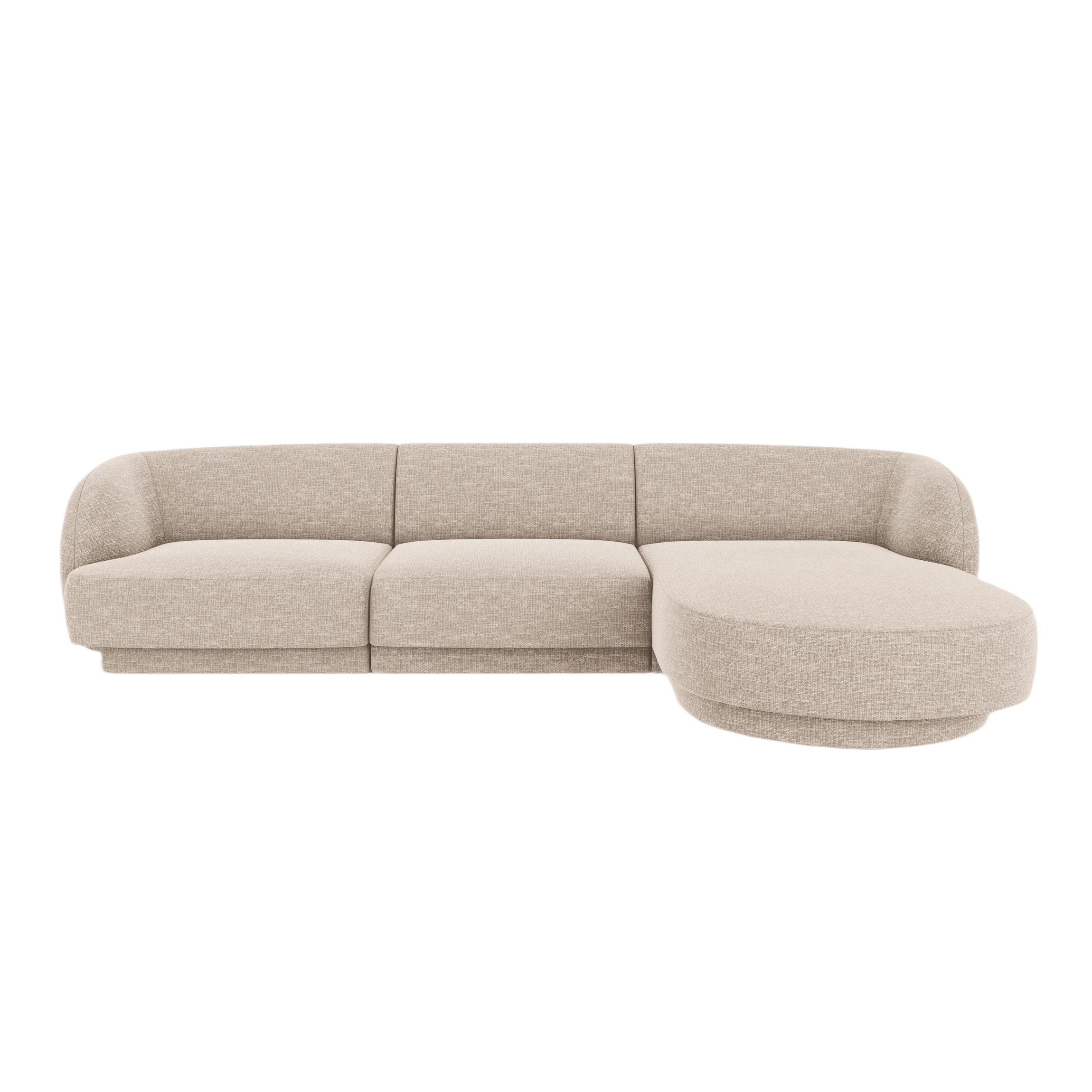 4-seater right-facing corner sofa MILEY beige chenille