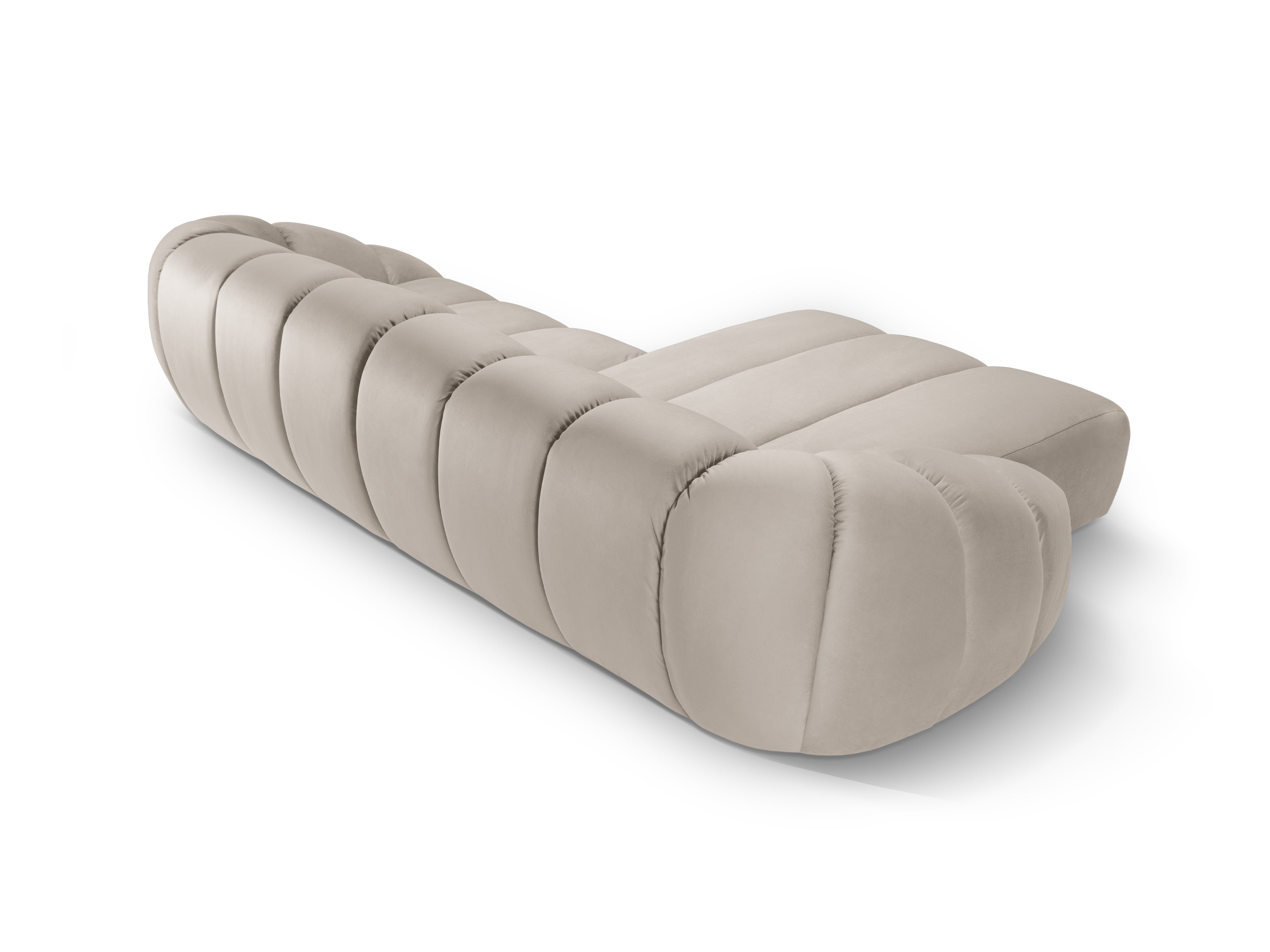 Velvet corner sofa for 4 people, left-sided, DIANA, beige