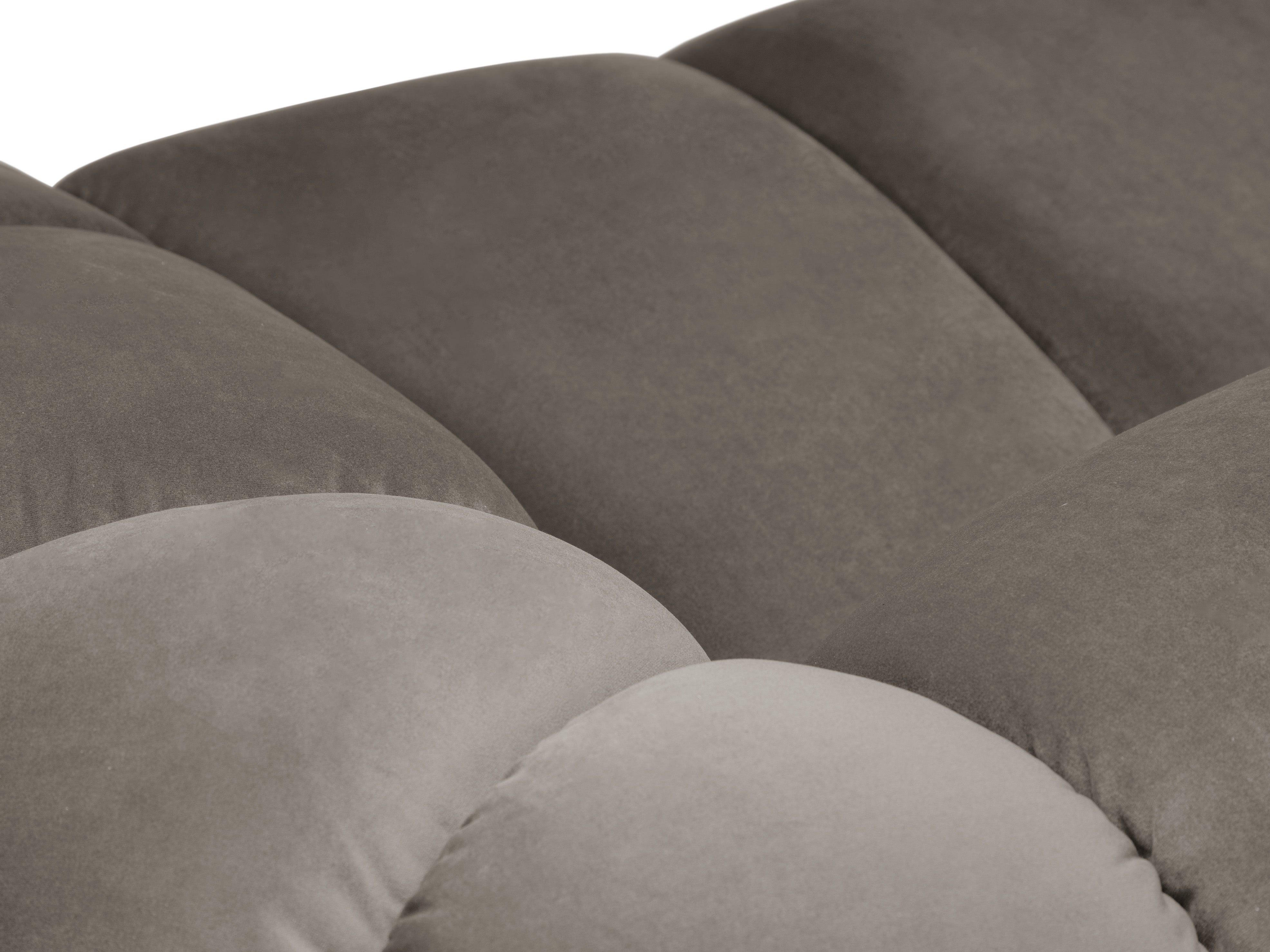 Velvet corner sofa for 4 people, left-sided, DIANA, gray-brown