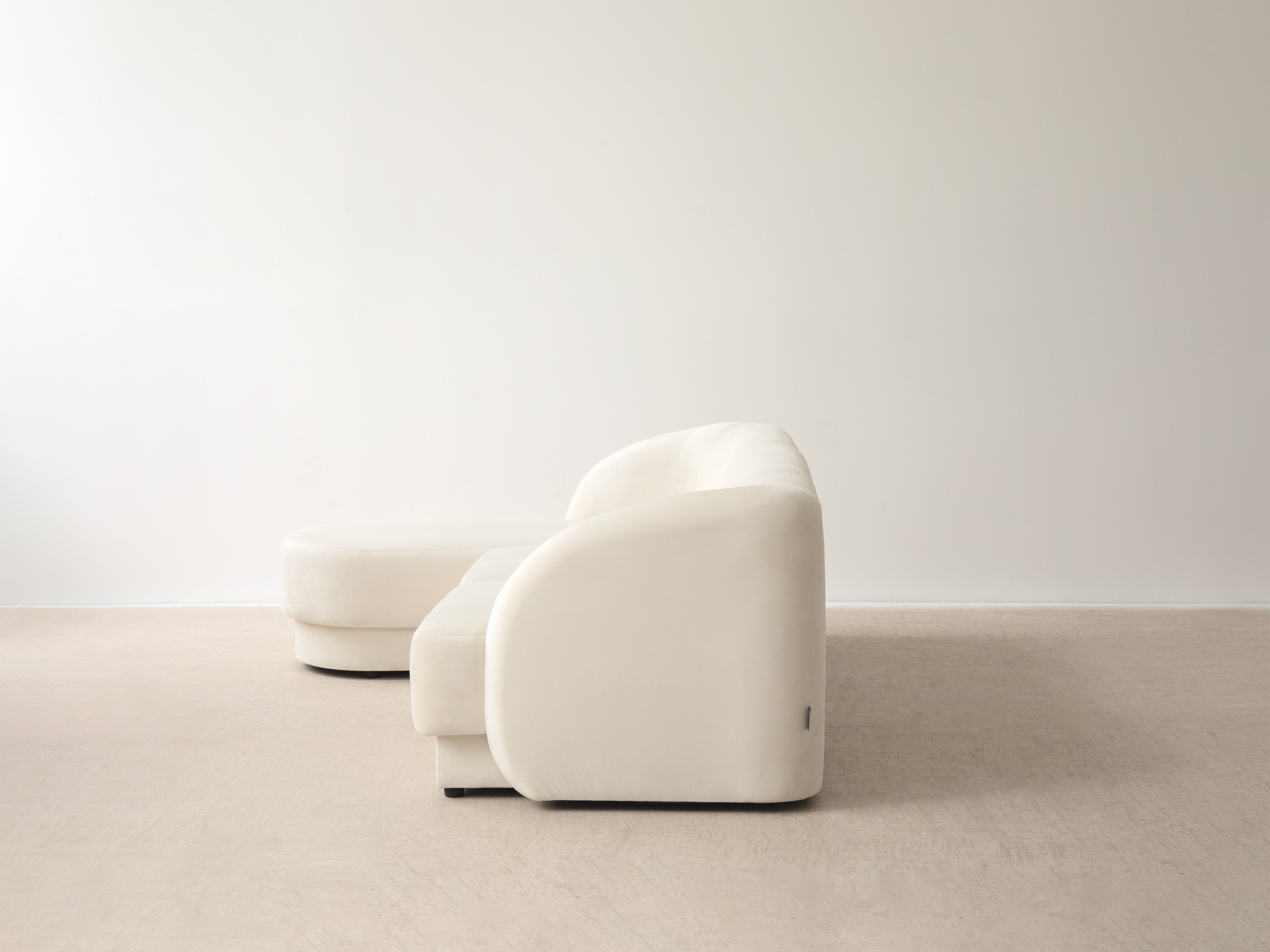 Right-facing 6-seater corner sofa MILEY black chenille