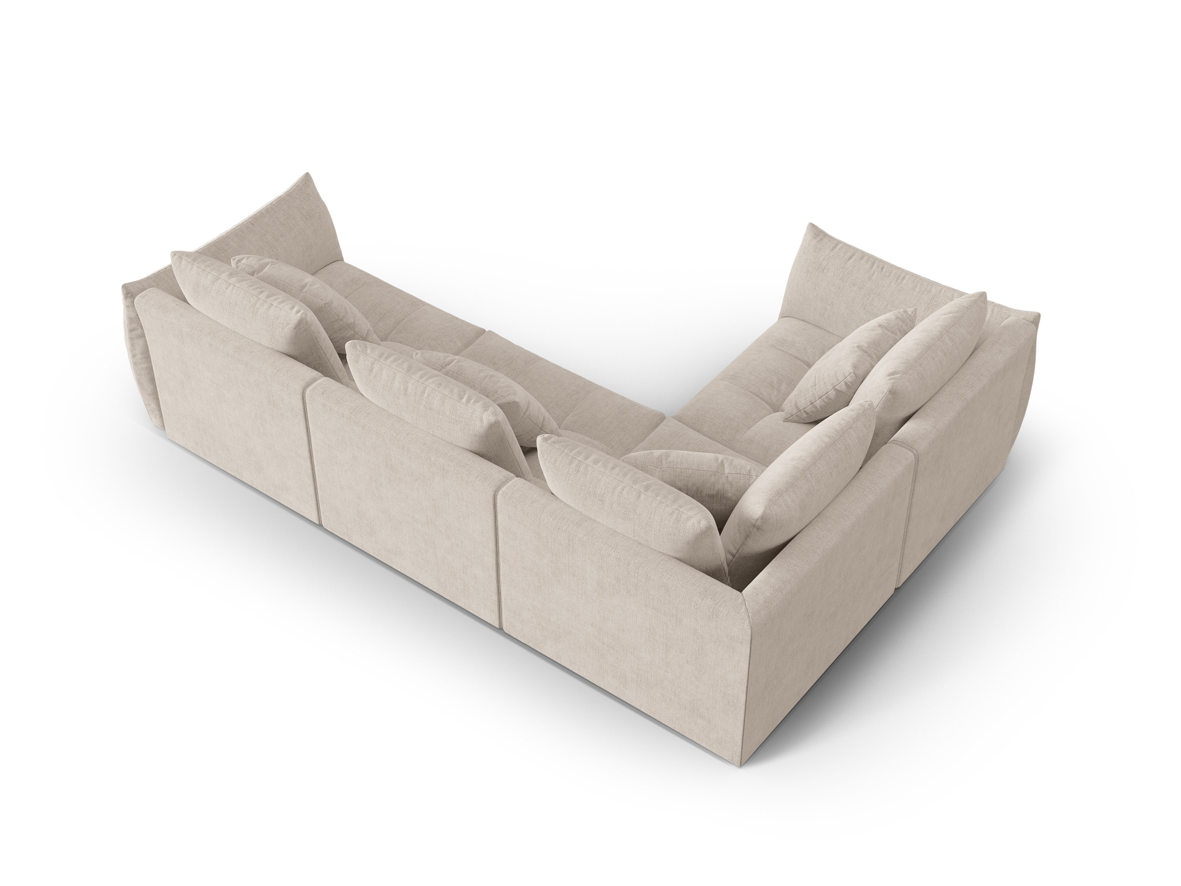 Left-facing 3-seater modular corner sofa BLOOM dark beige chenille