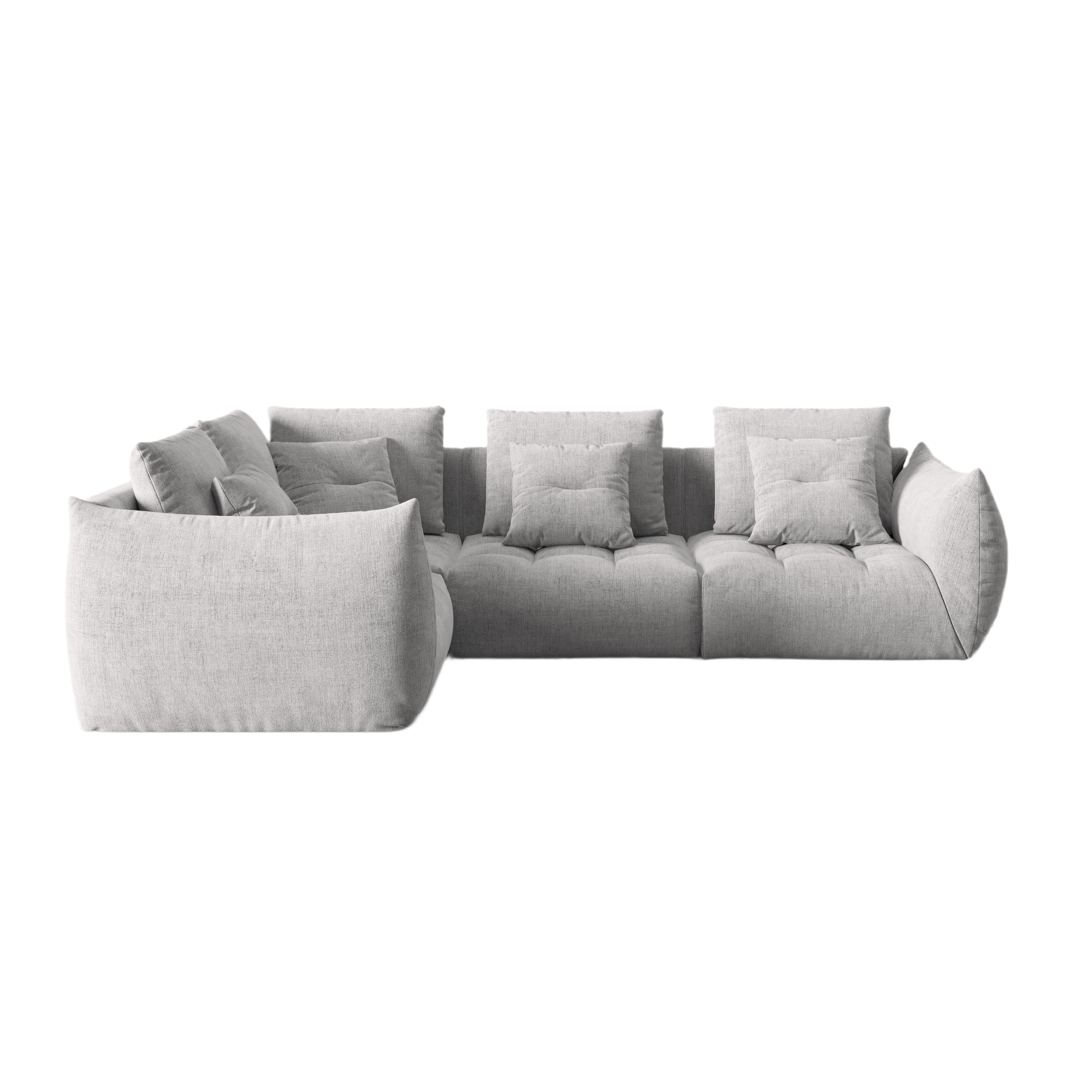 Modular 3-Seater Left-Facing Sofa BLOOM Silver Chenille