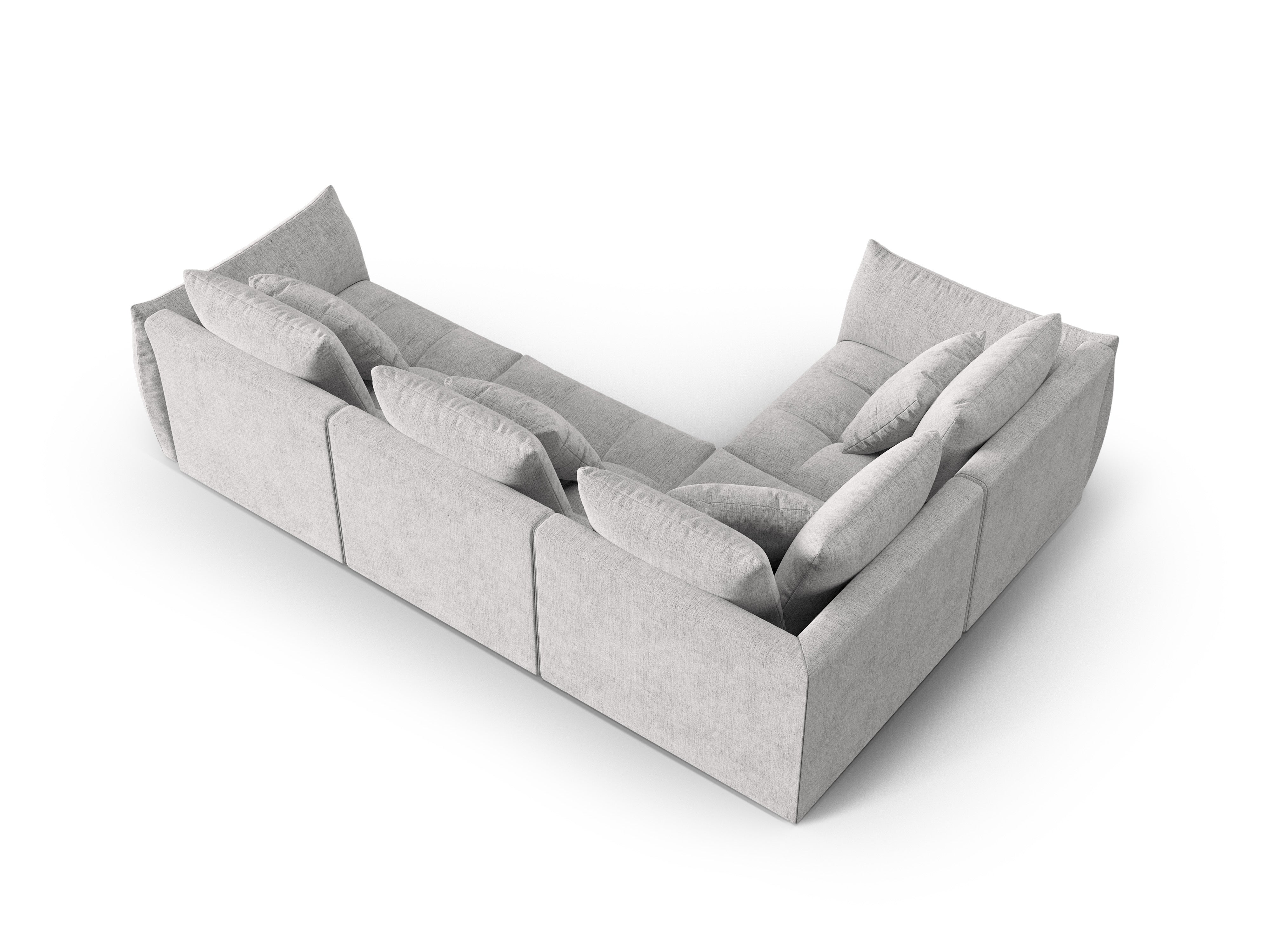 Modular 3-Seater Left-Facing Sofa BLOOM Silver Chenille