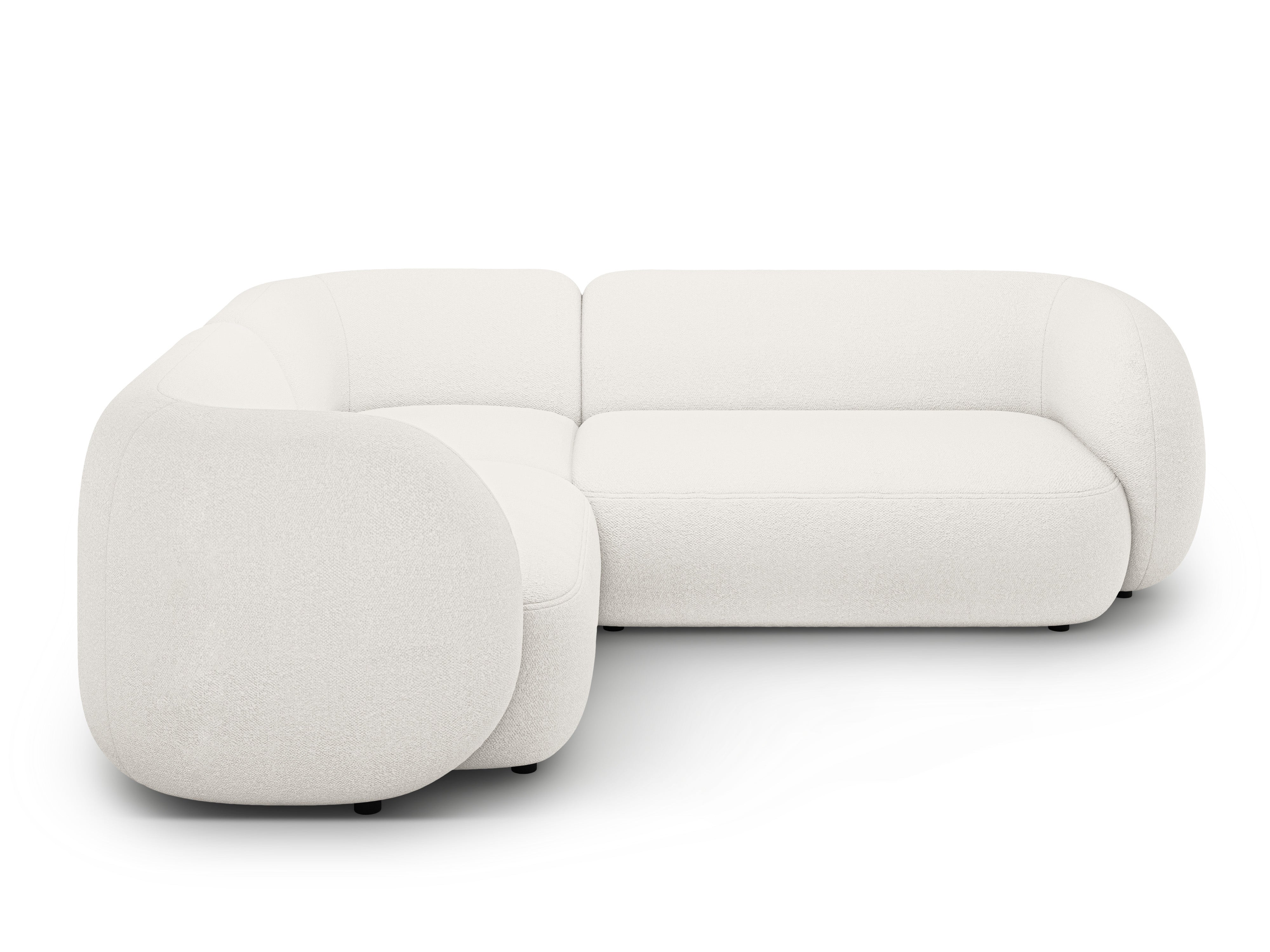 Left-facing 4-seater sofa KATE white boucle