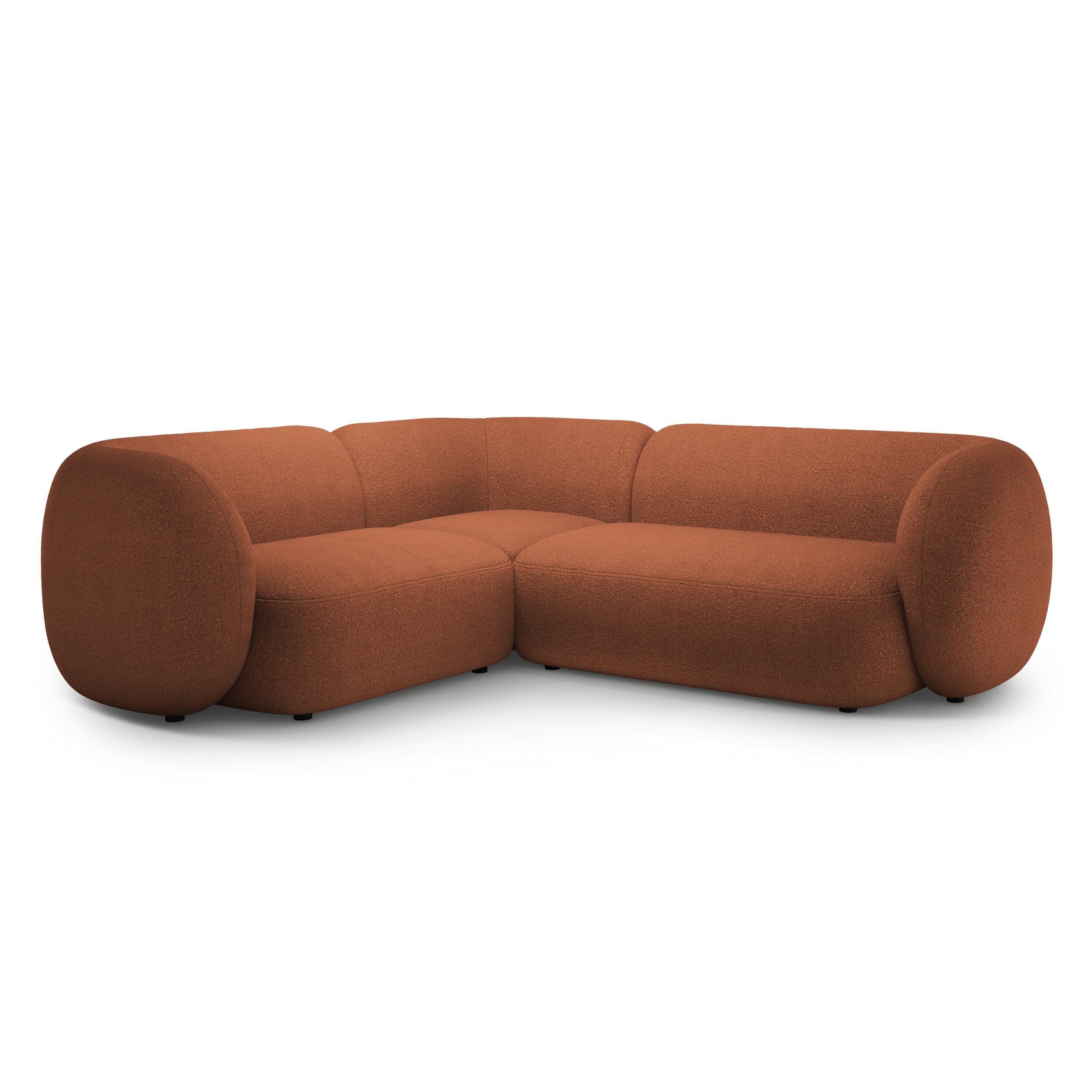 Rohová sedačka ľavostranná pre 4 osoby KATE terrakotová boucle