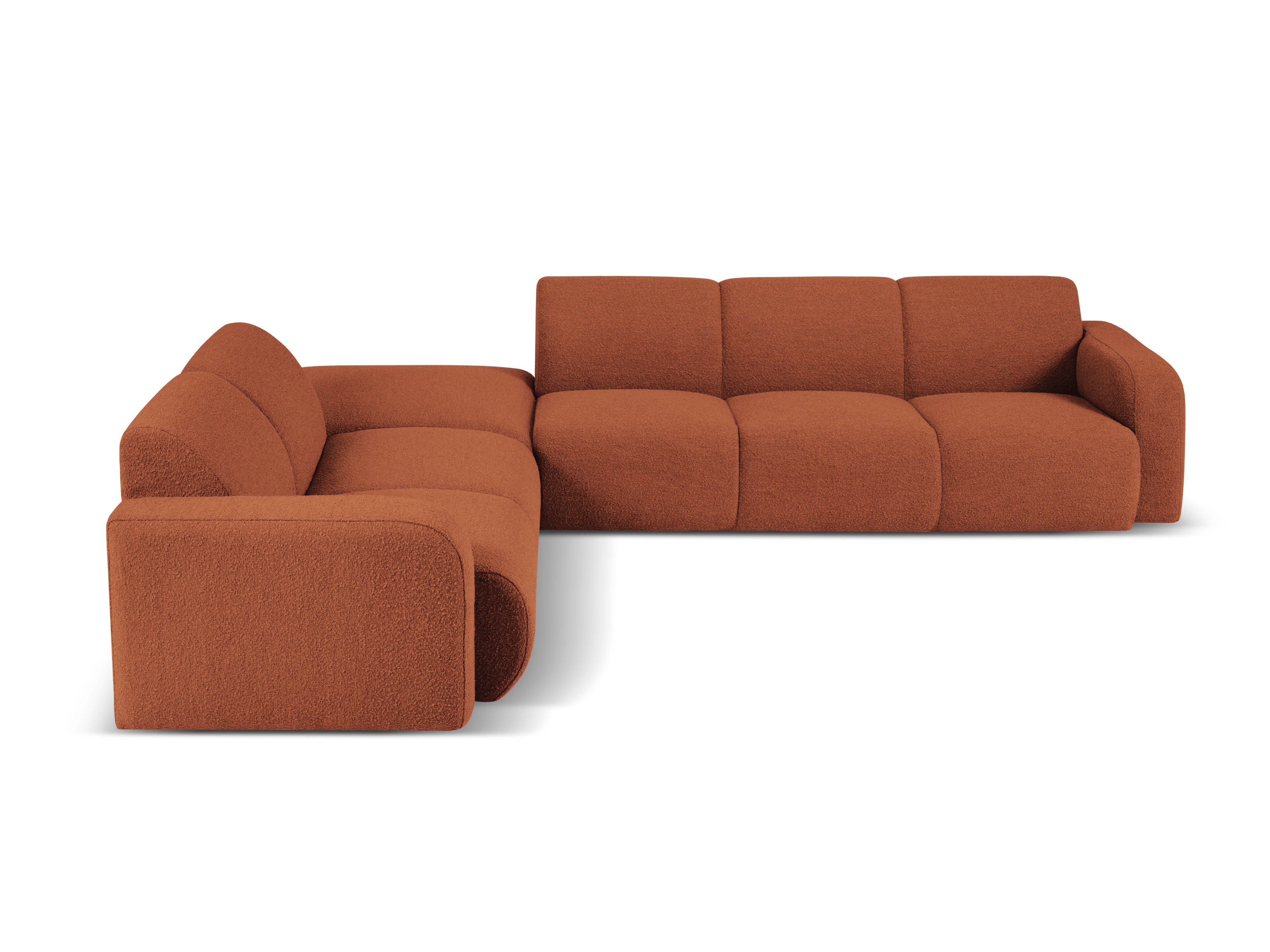 Narożnik w tkaninie boucle lewostronny otwarty MOLINO terracotta Micadoni Eye on Design