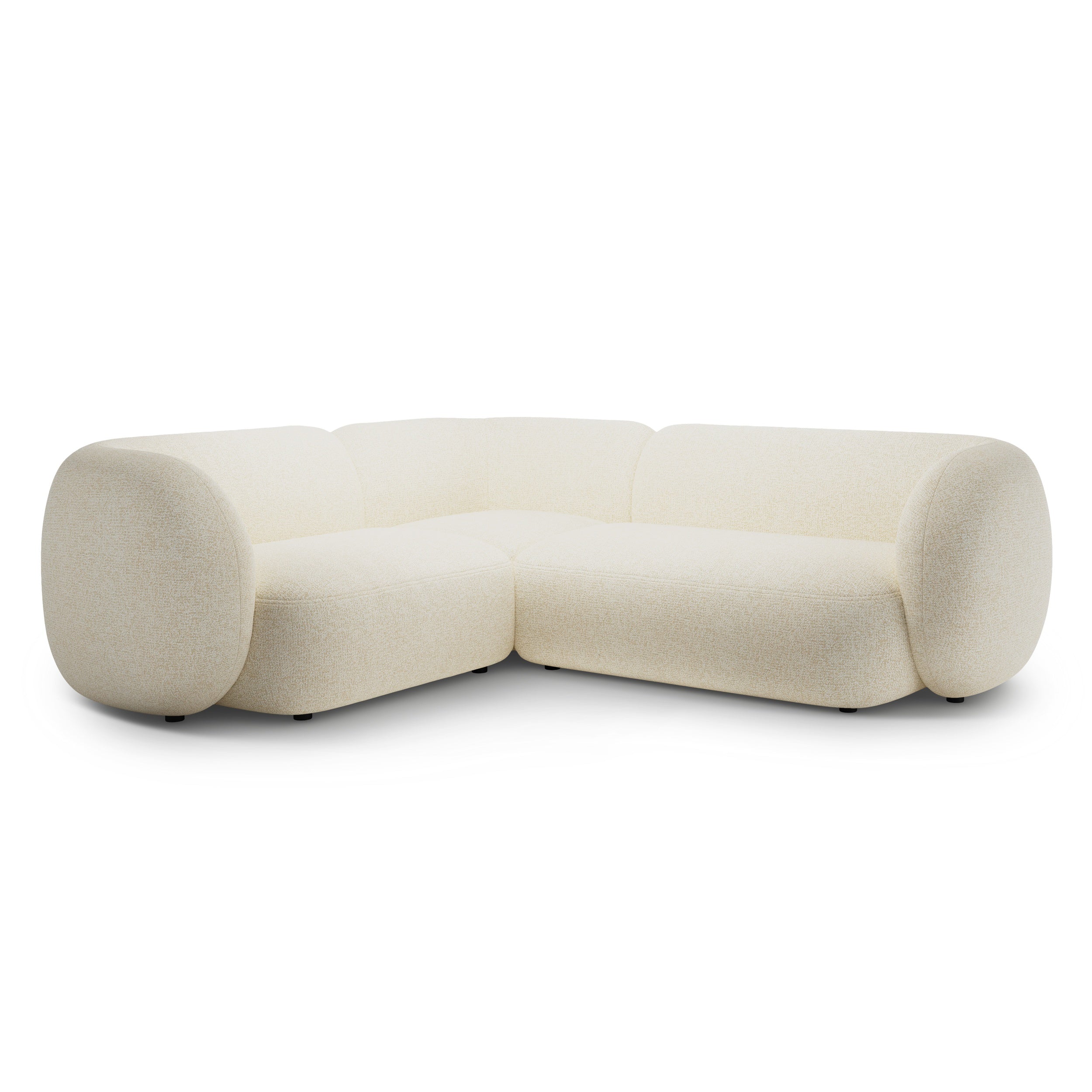 Left-facing corner sofa for 4 people KATE light beige mélange