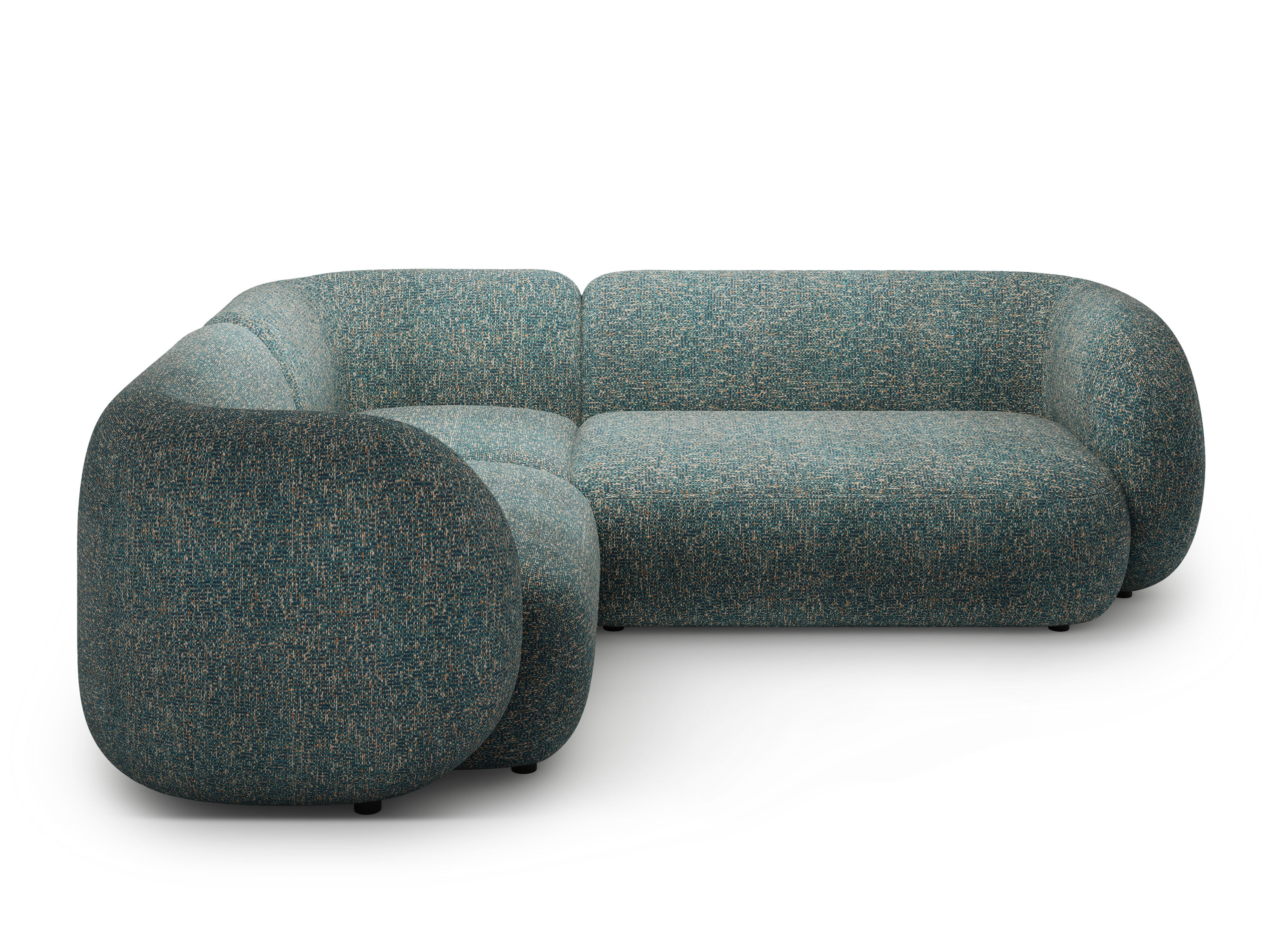 Left-sided corner sofa for 4 people KATE blue mélange