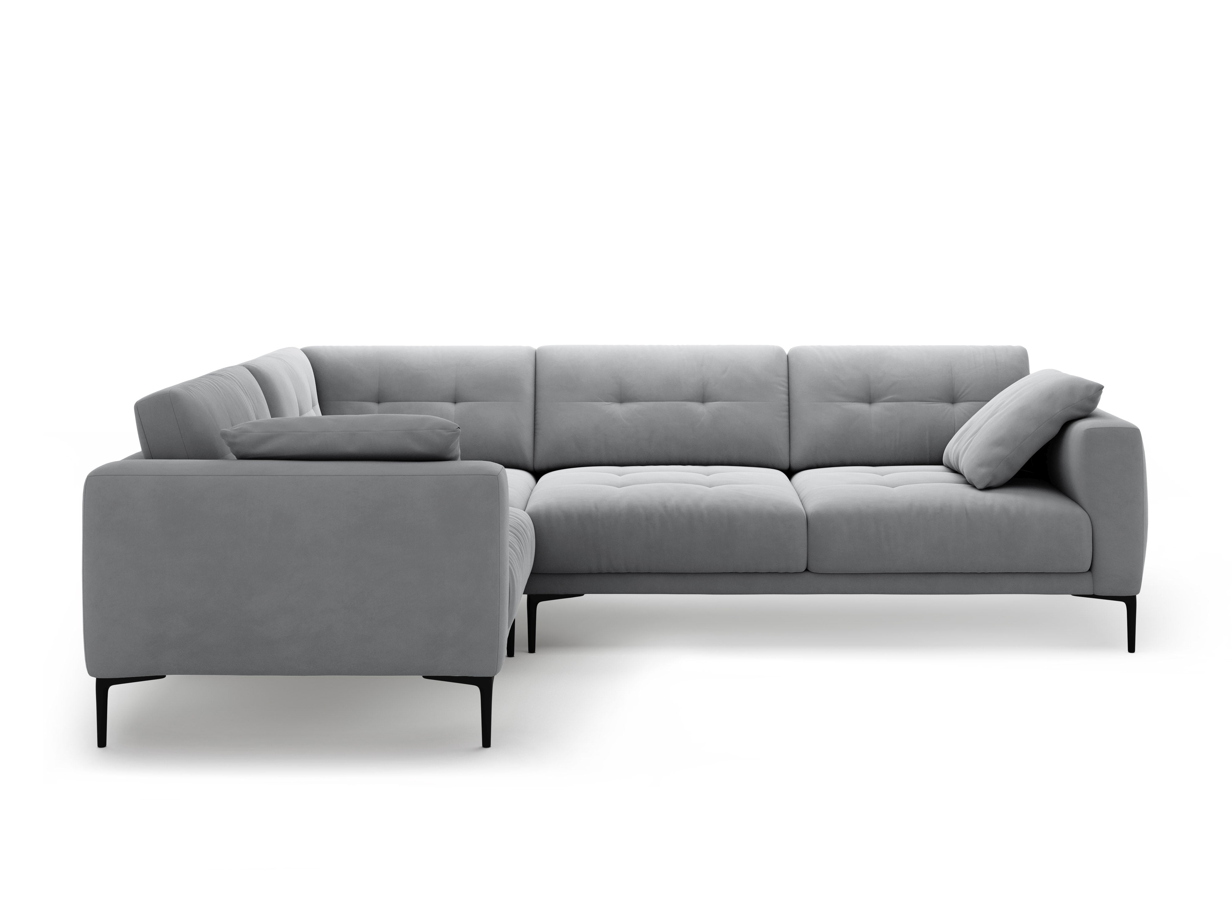 Left-facing velvet L-shaped corner sofa BEMY gray
