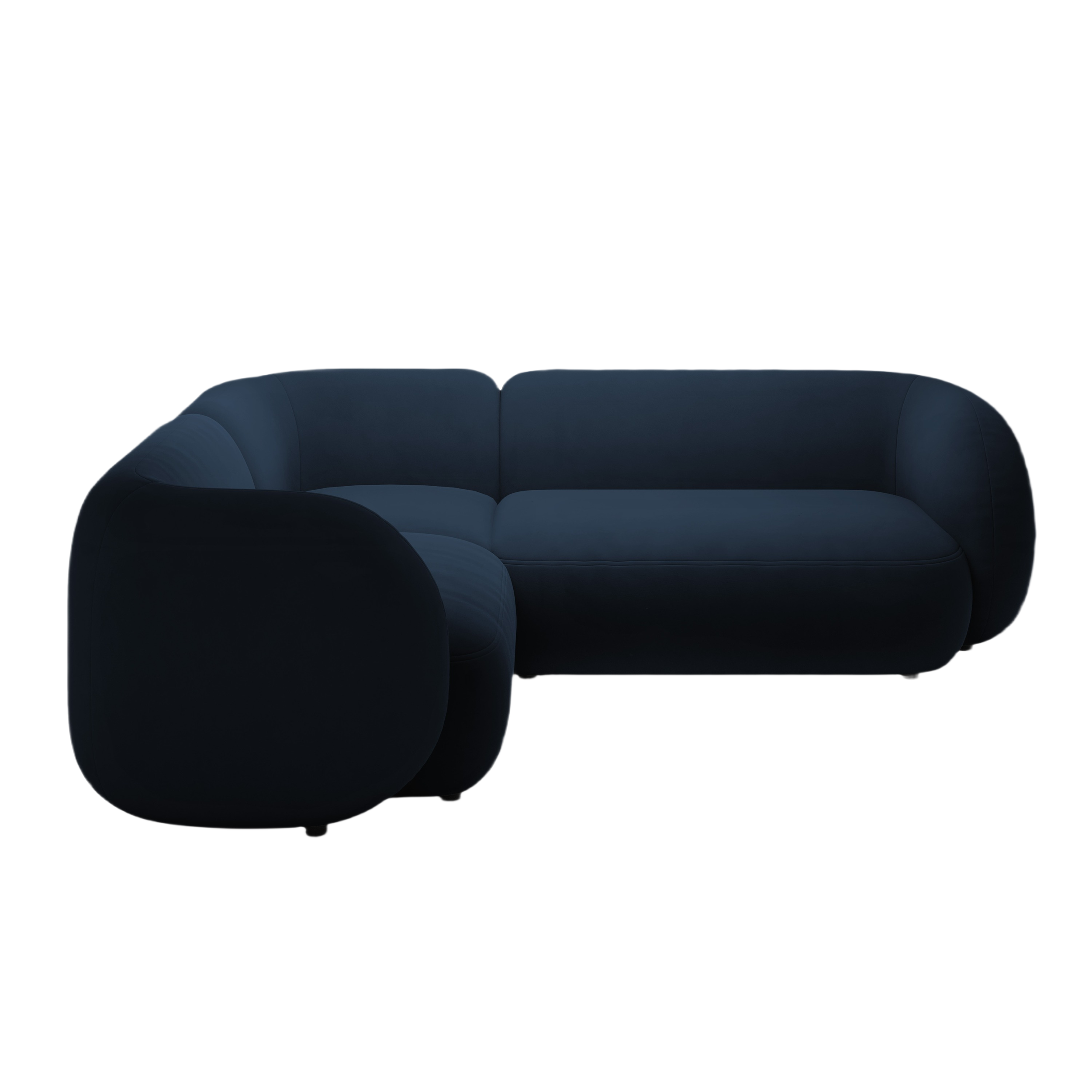 Rohová sedačka z sametu ľavostranná pre 4 osoby KATE kráľovsky modrá