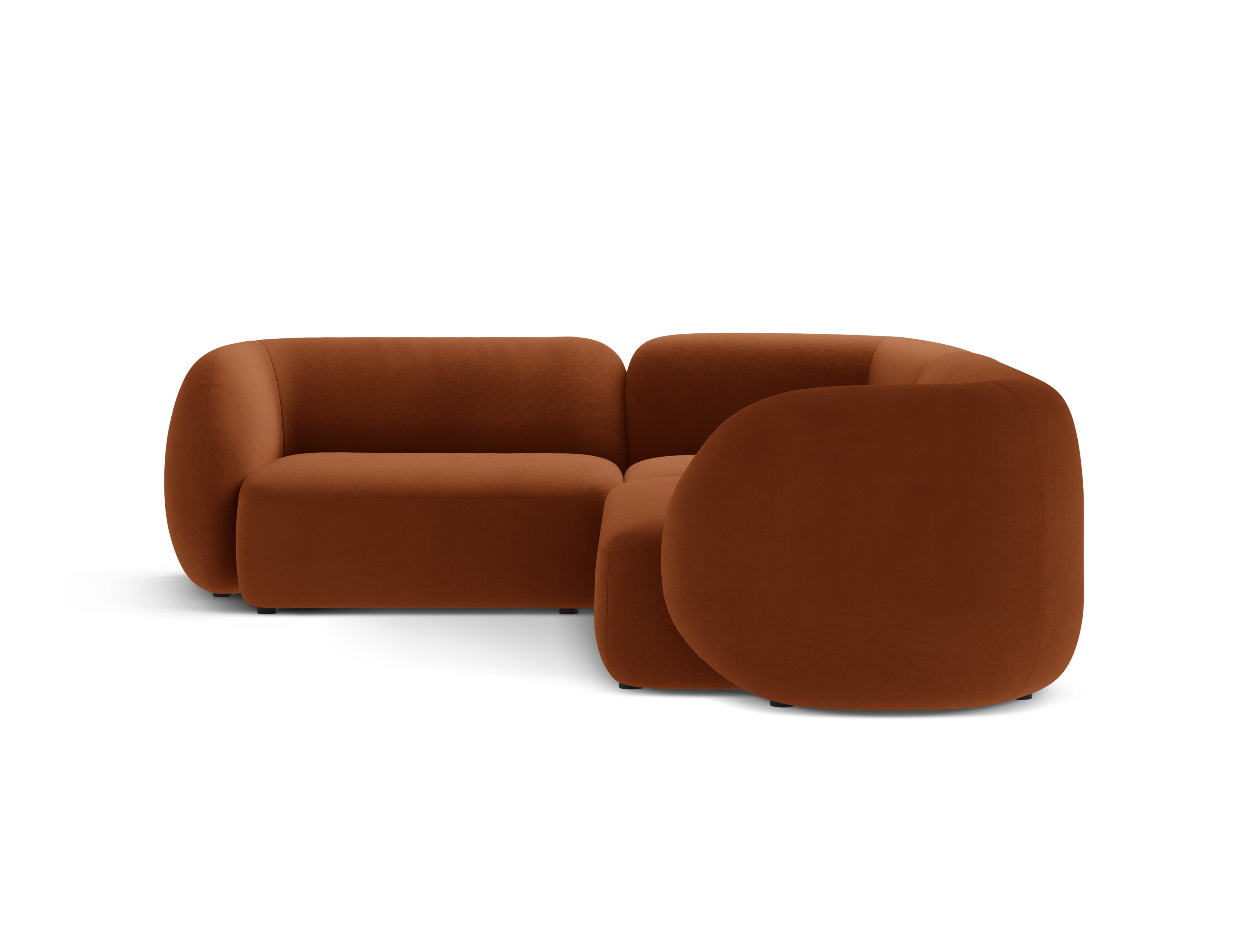 Narożnik aksamitny lewostronny 4-osobowy KATE terracotta – Micadoni