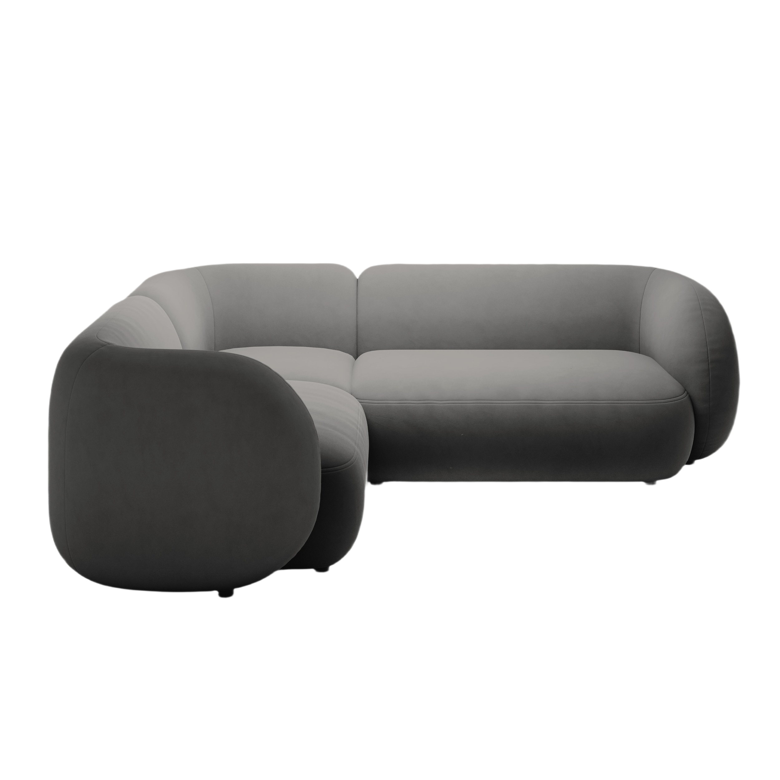 Left-facing velvet corner sofa for 4 people KATE dark gray