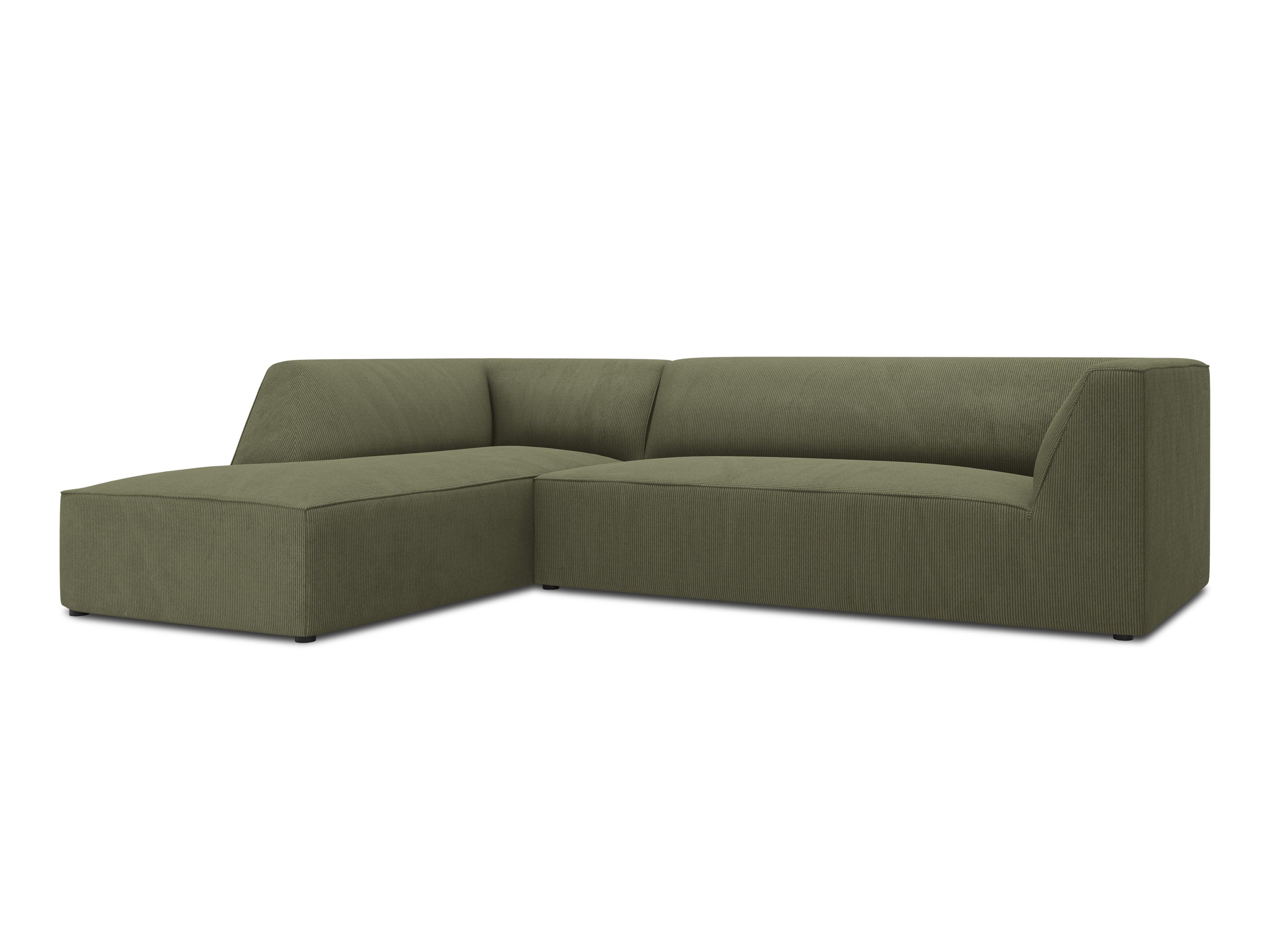 Narożnik sztruksowy 4-osobowy lewostronny RUBY zielony Micadoni Eye on Design