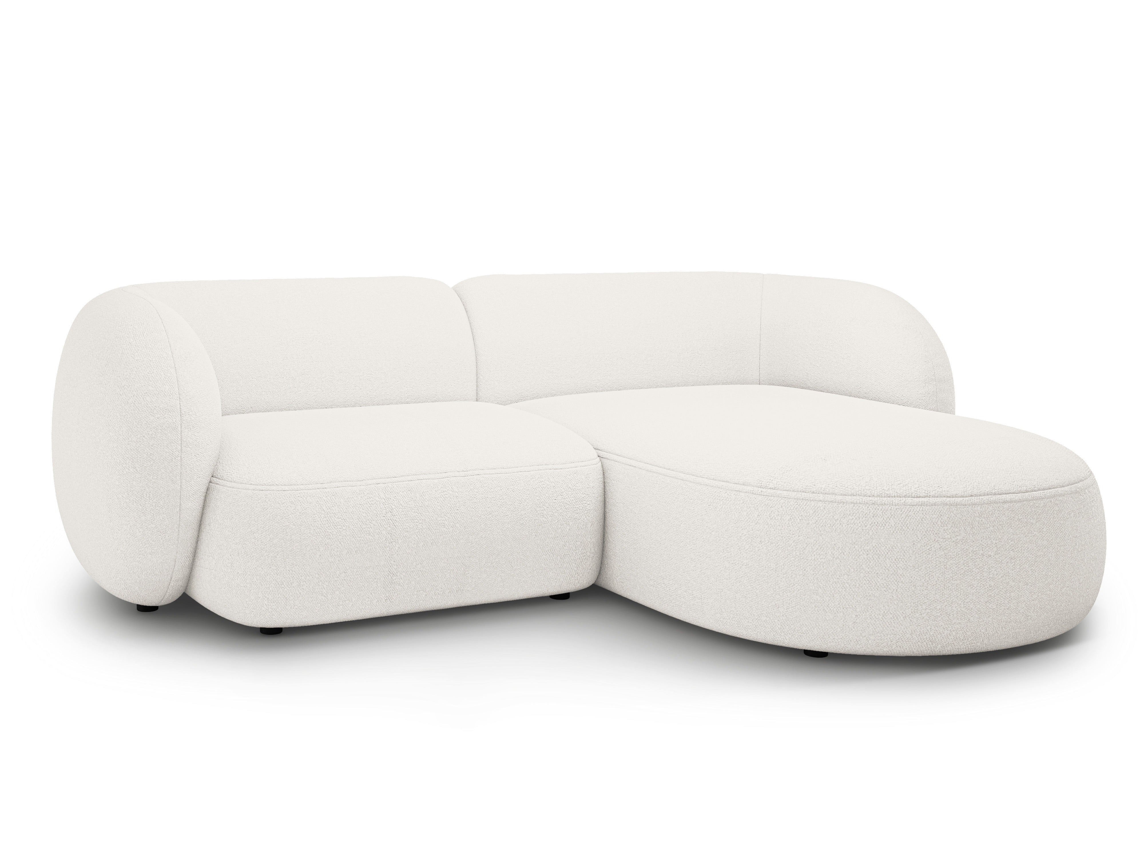Right-facing 2-seater sofa KATE white boucle