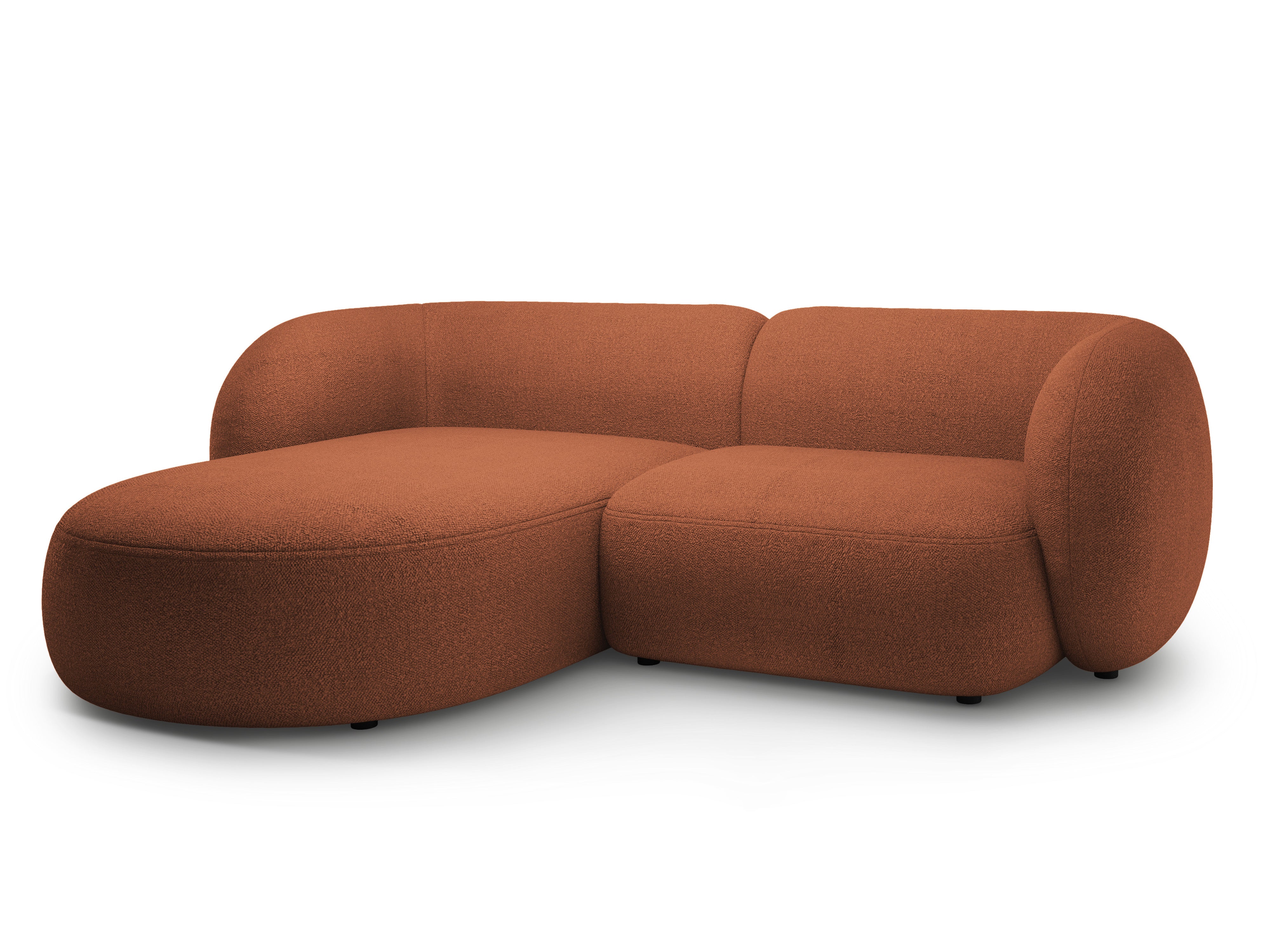 Left-sided 2-seater Corner Sofa KATE terracotta boucle