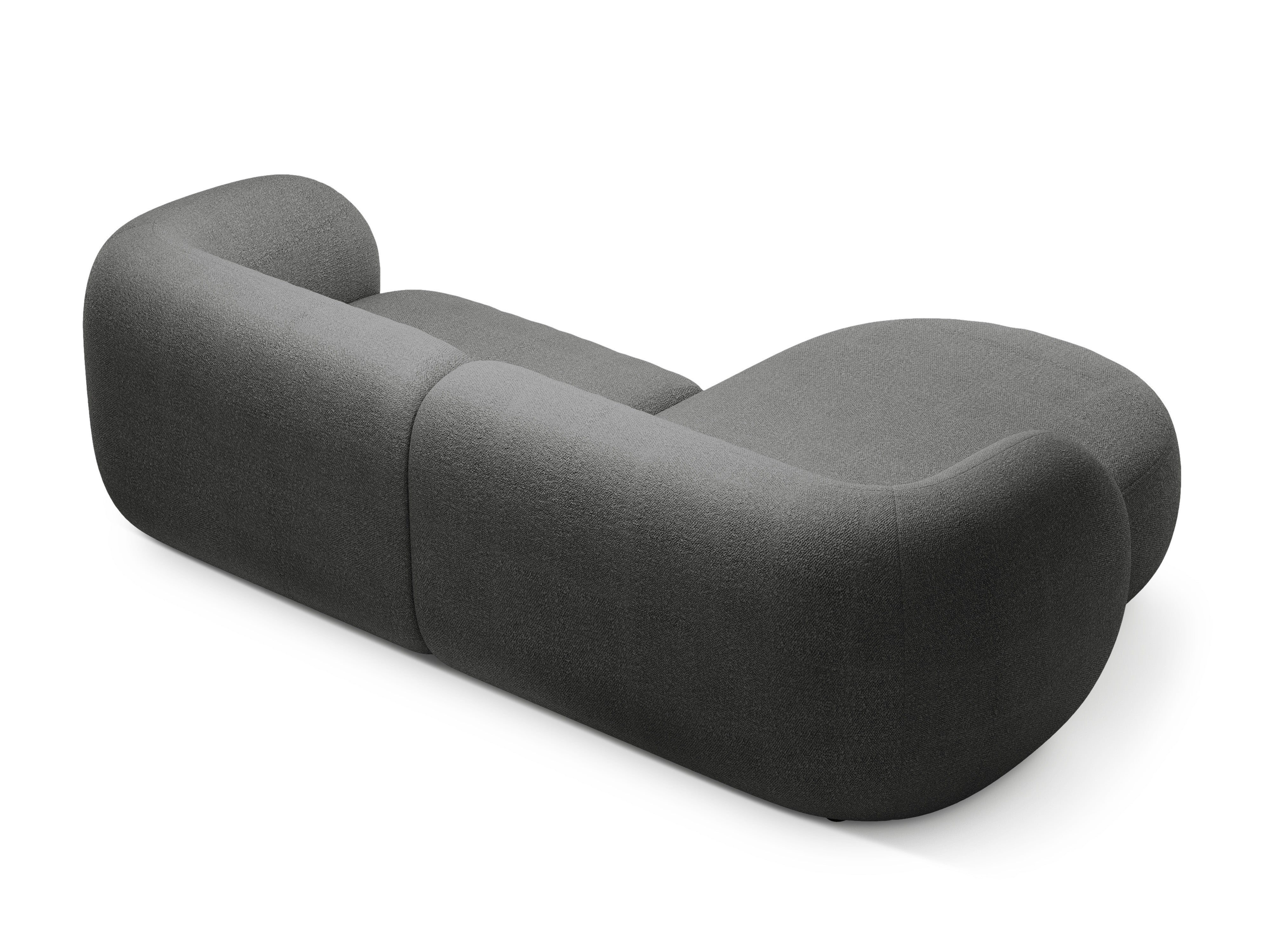 Rohová sedačka ľavostranná 2-miestna KATE tmavosivá boucle