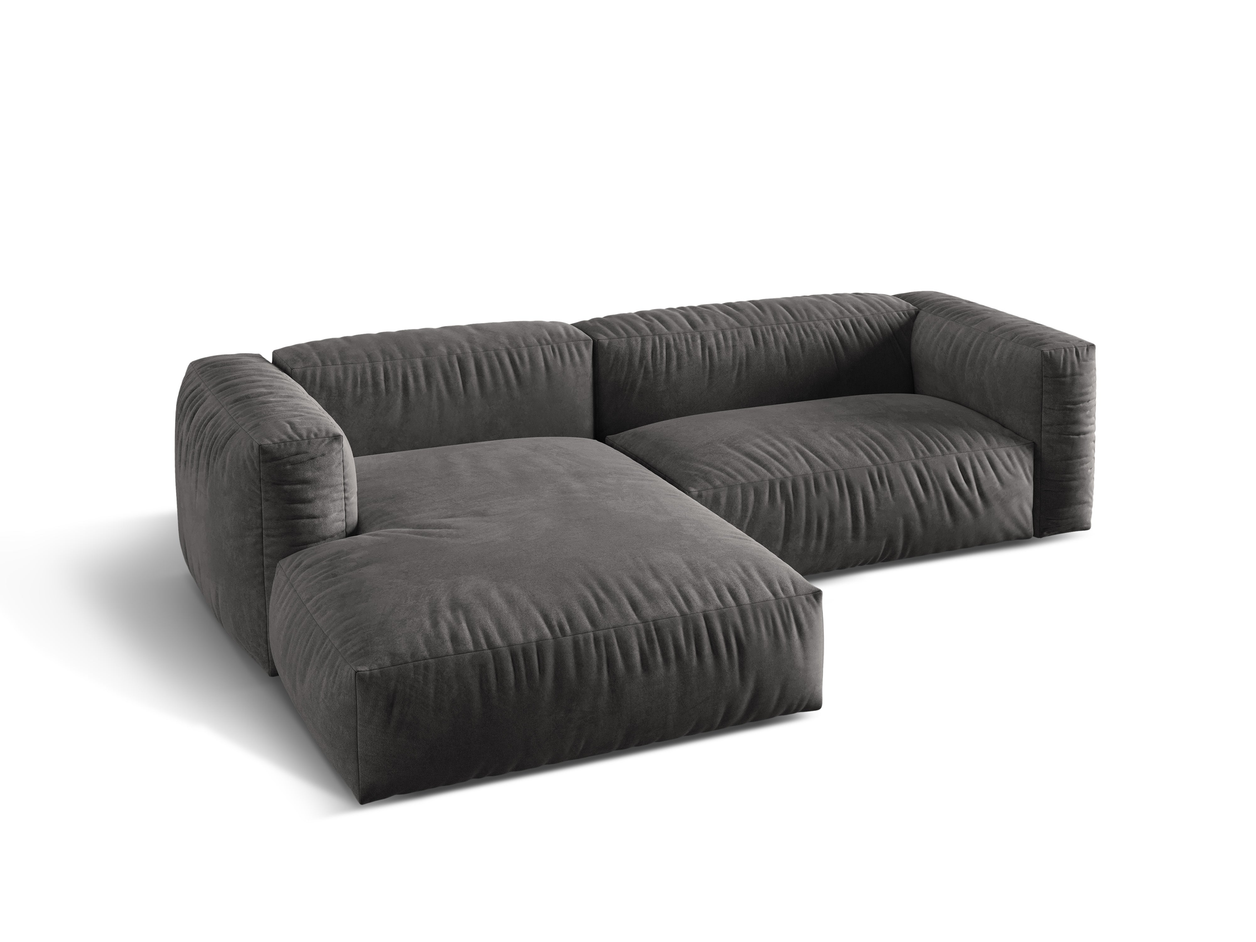Left-handed 2-seater velvet Martin Gray