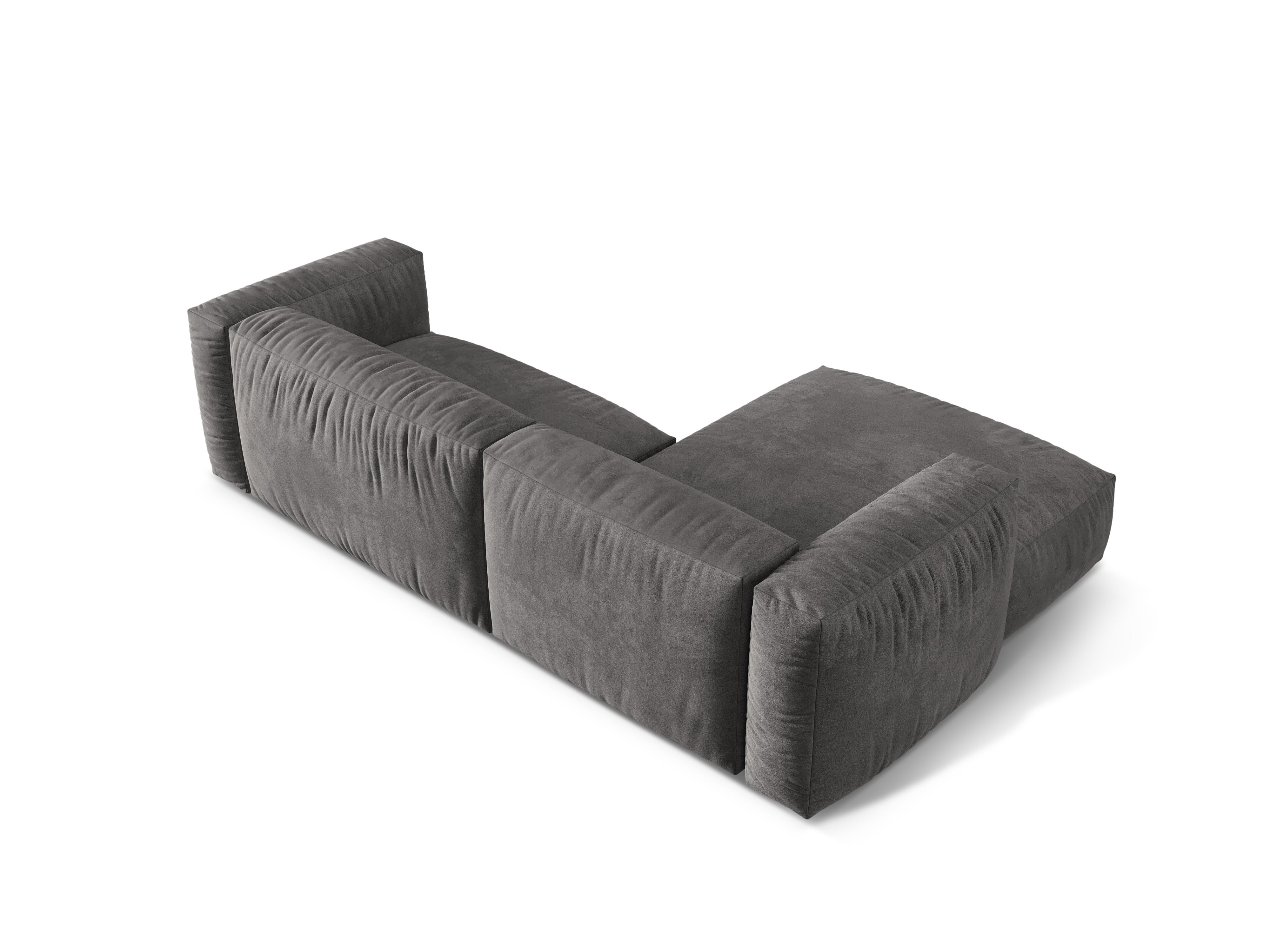 Left-handed 2-seater velvet Martin Gray