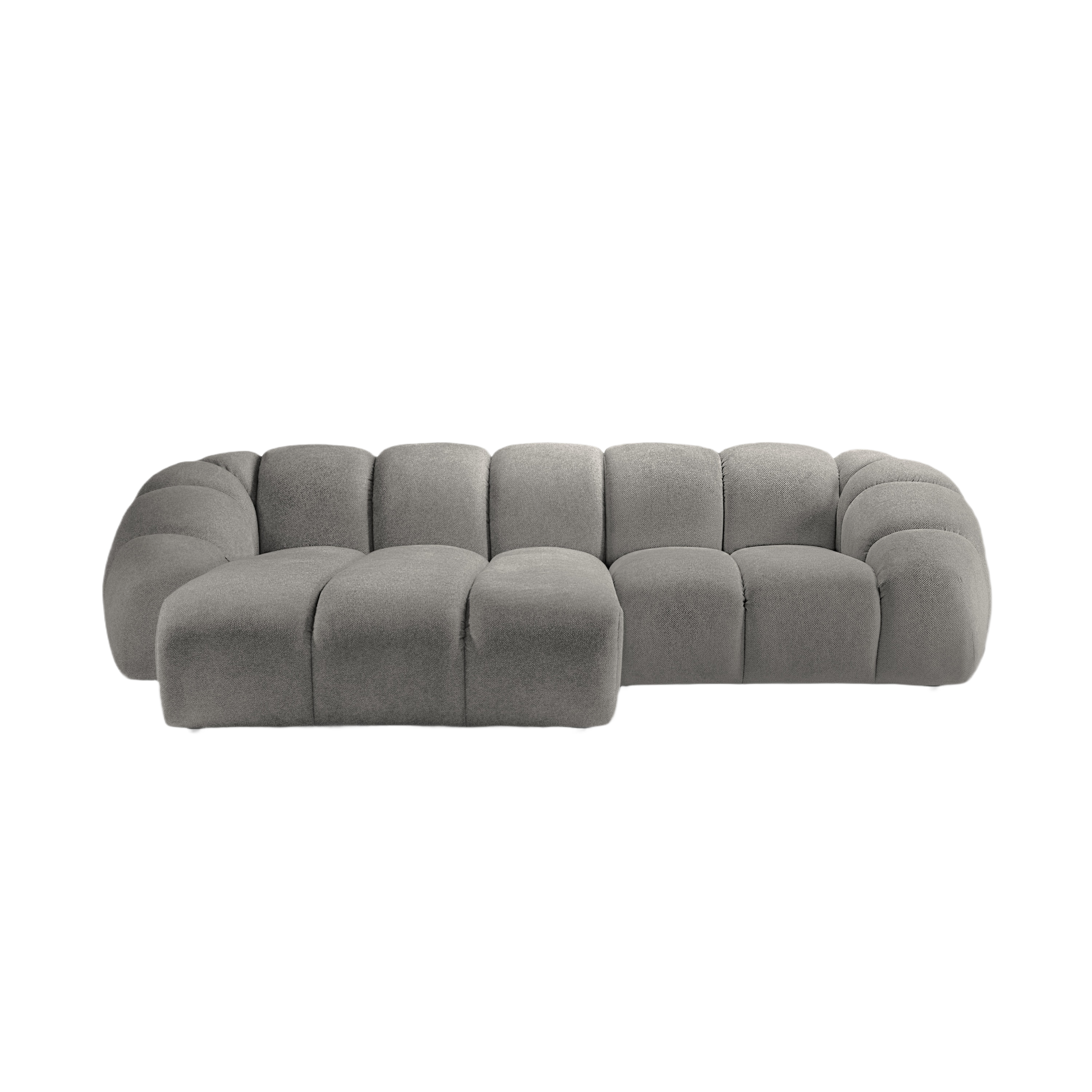 Left-facing 3-seater corner sofa DIANA light gray chenille