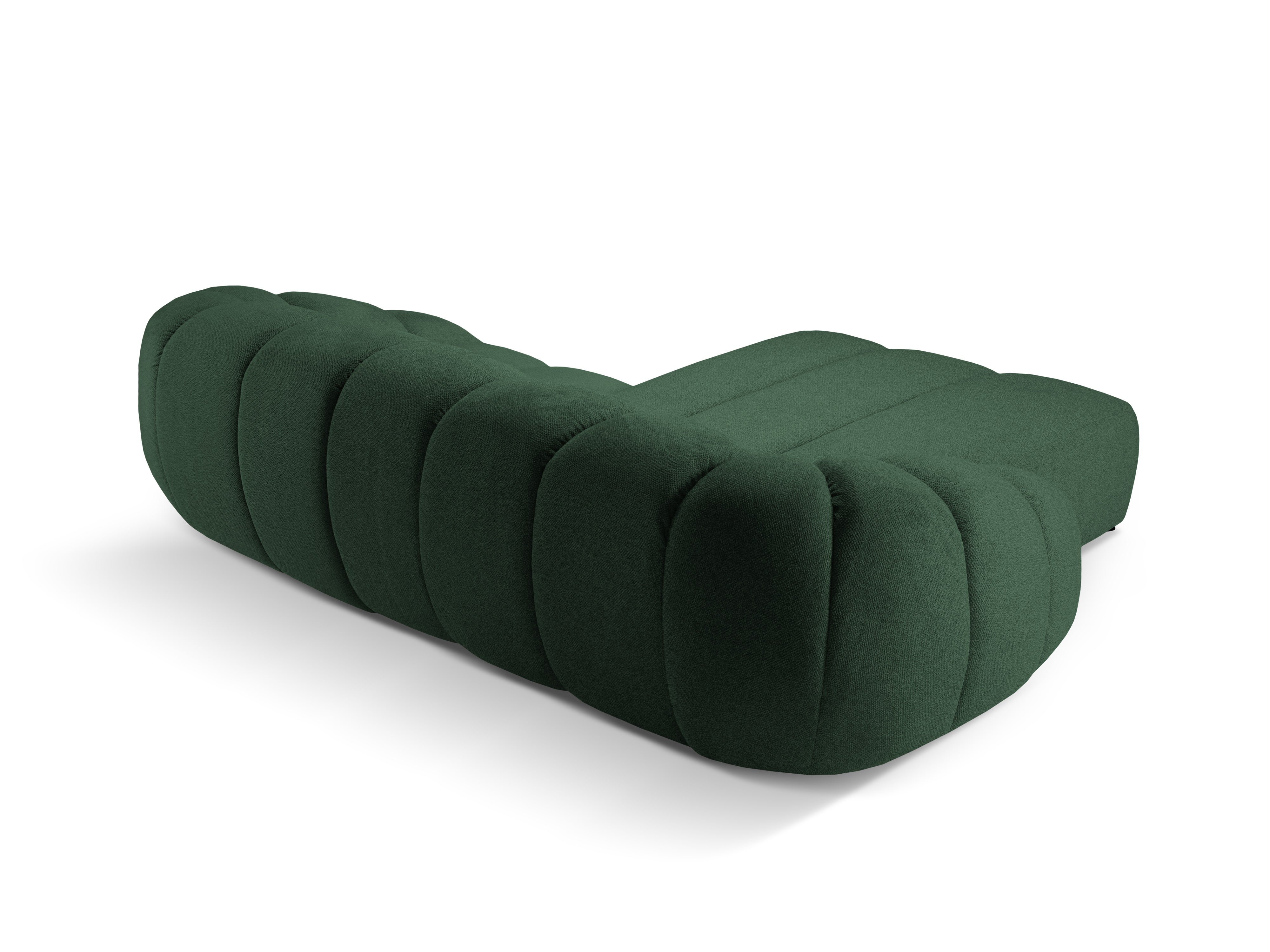 Left-facing 3-seater sofa DIANA dark green chenille