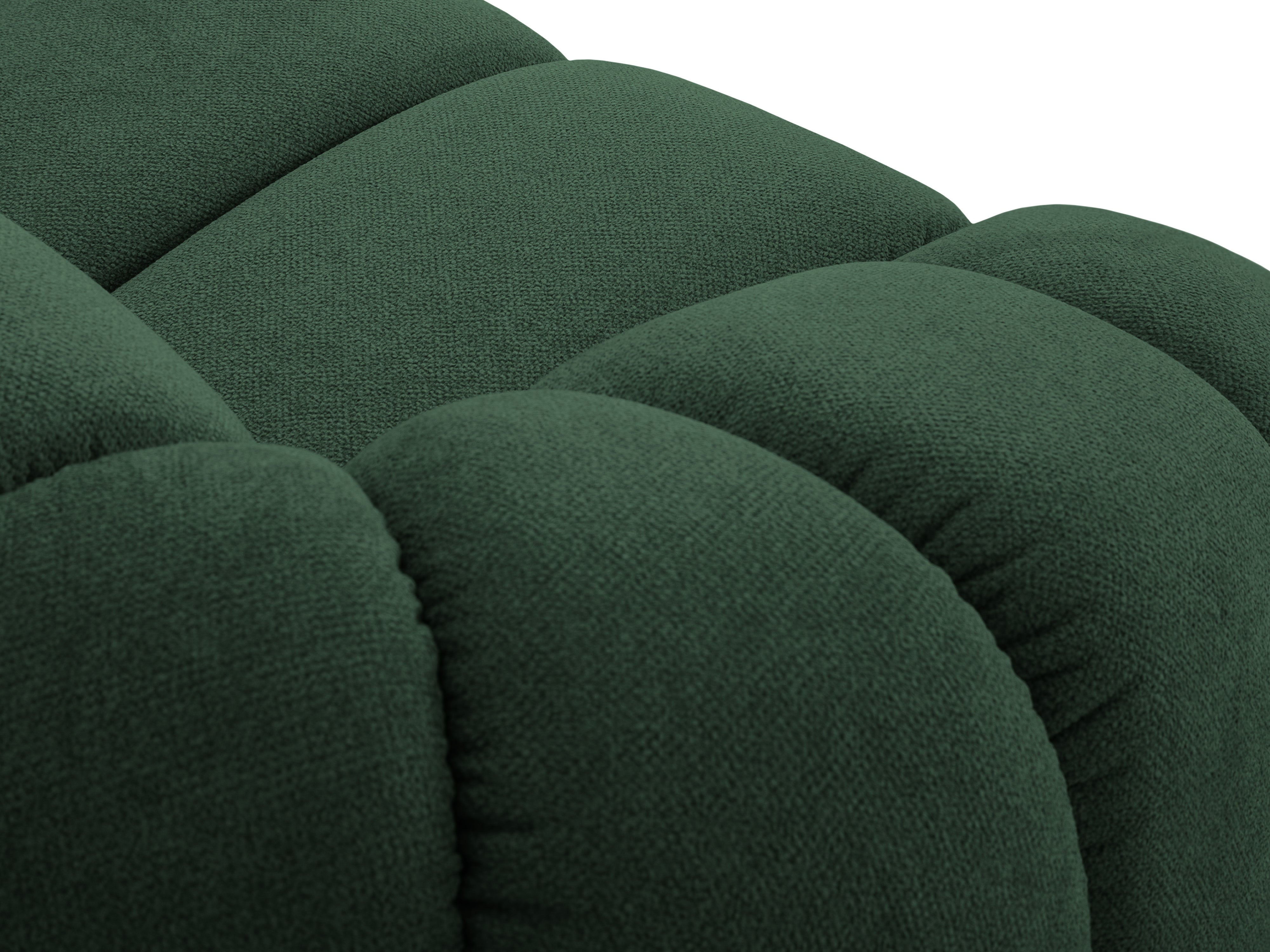 Left-facing 3-seater sofa DIANA dark green chenille