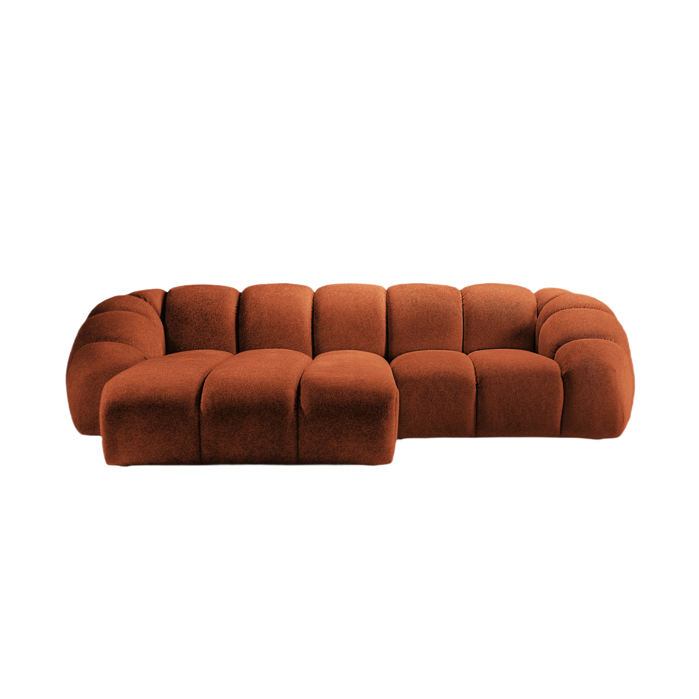 3-seater left-facing corner sofa DIANA terracotta chenille